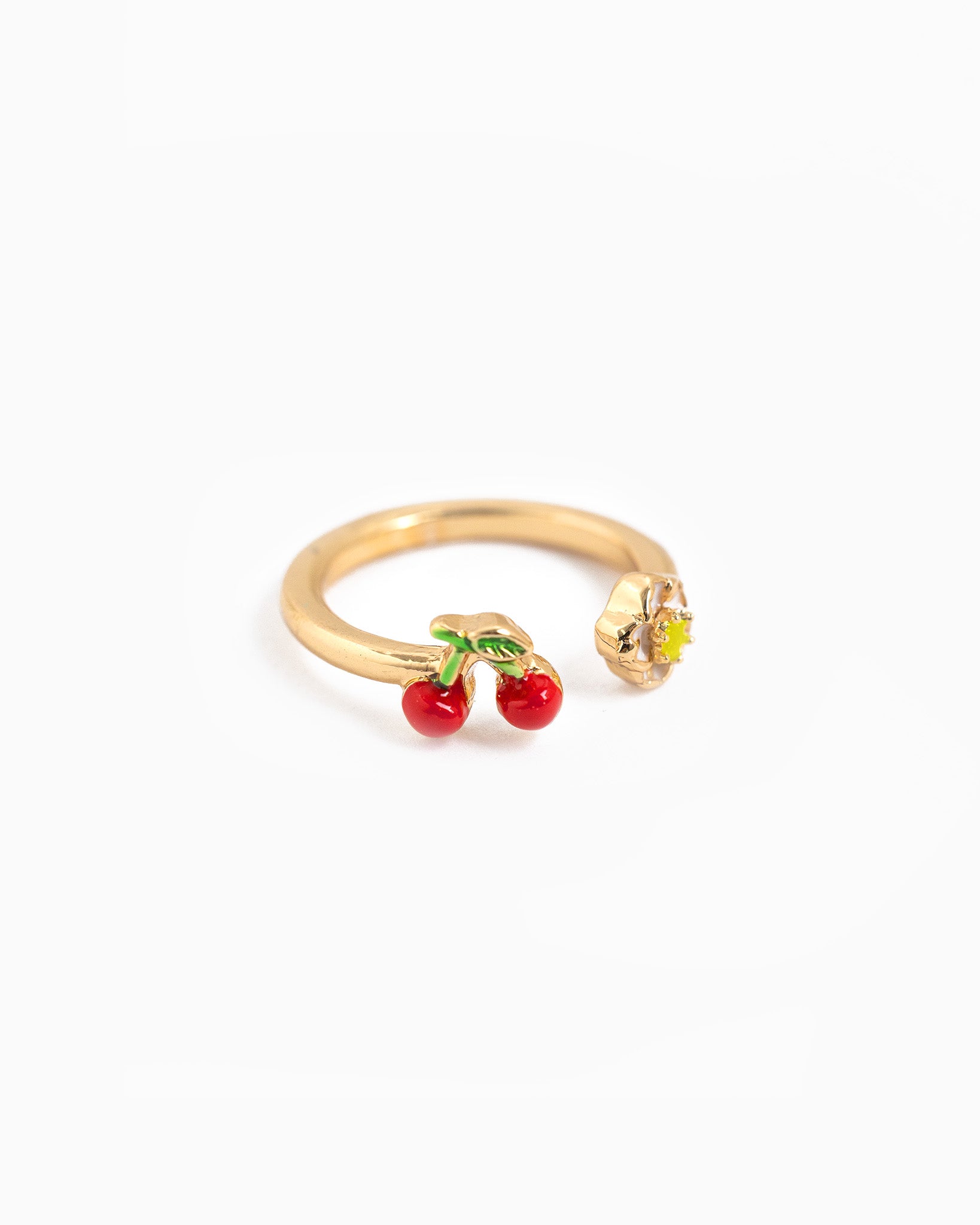 Fruit Cherry Flower Open Ring