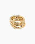 Minimal Gold Interlocking Ring