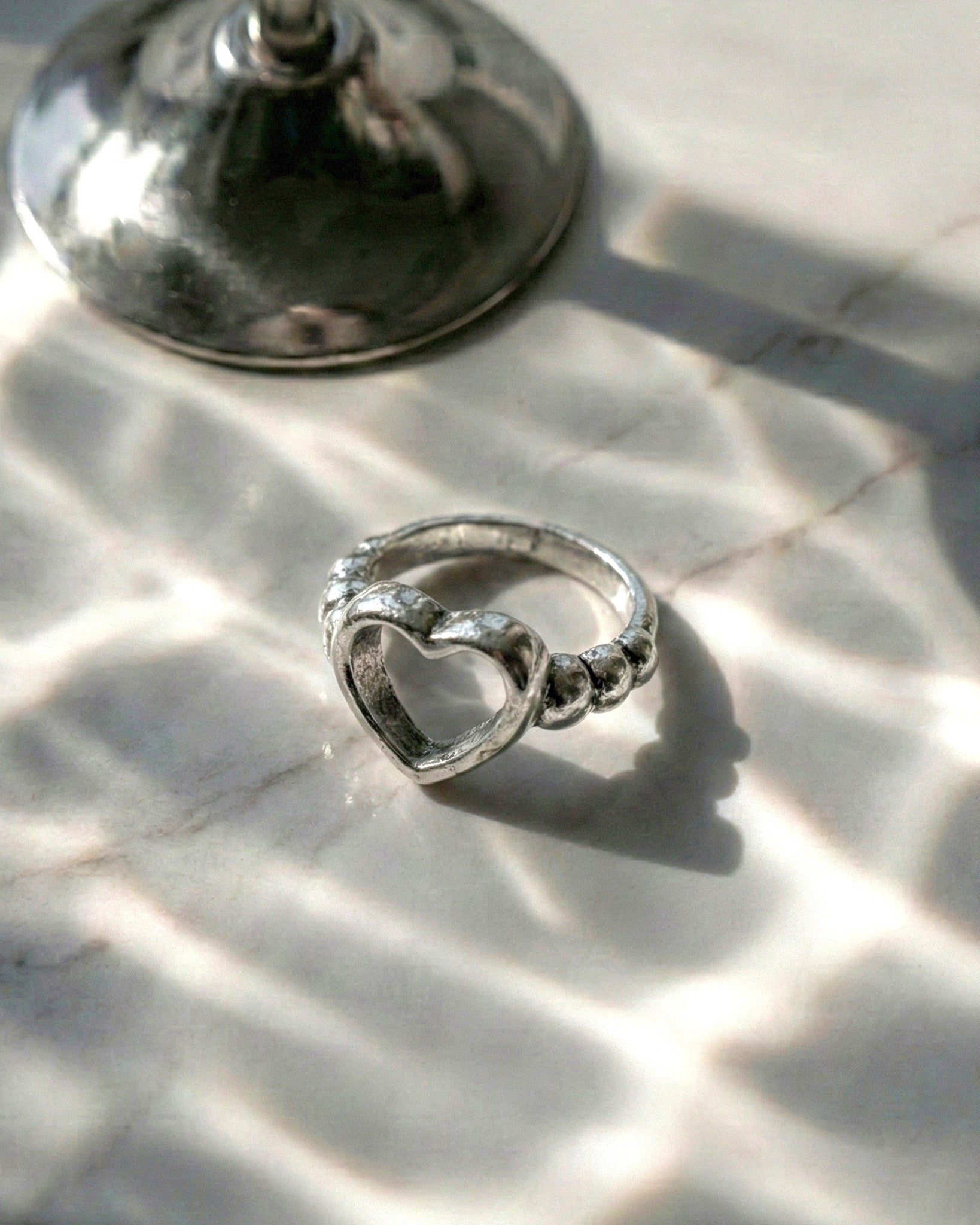 Vintage Raw Heart Metalic Ring