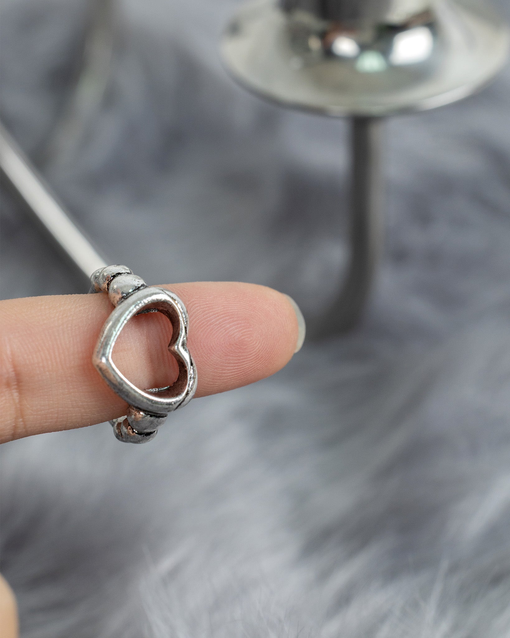 Vintage Raw Heart Metalic Ring