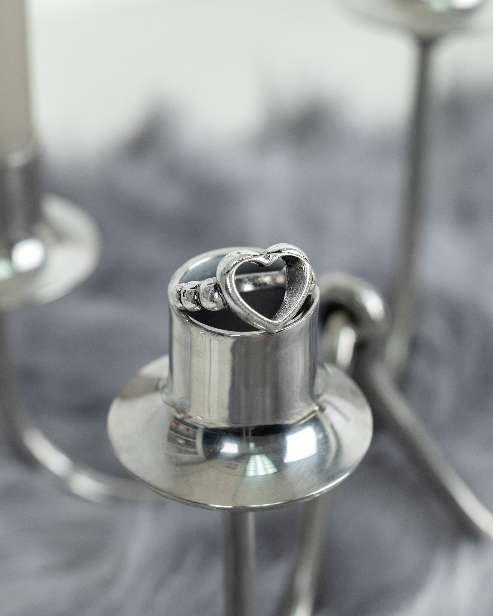 Vintage Raw Heart Metalic Ring