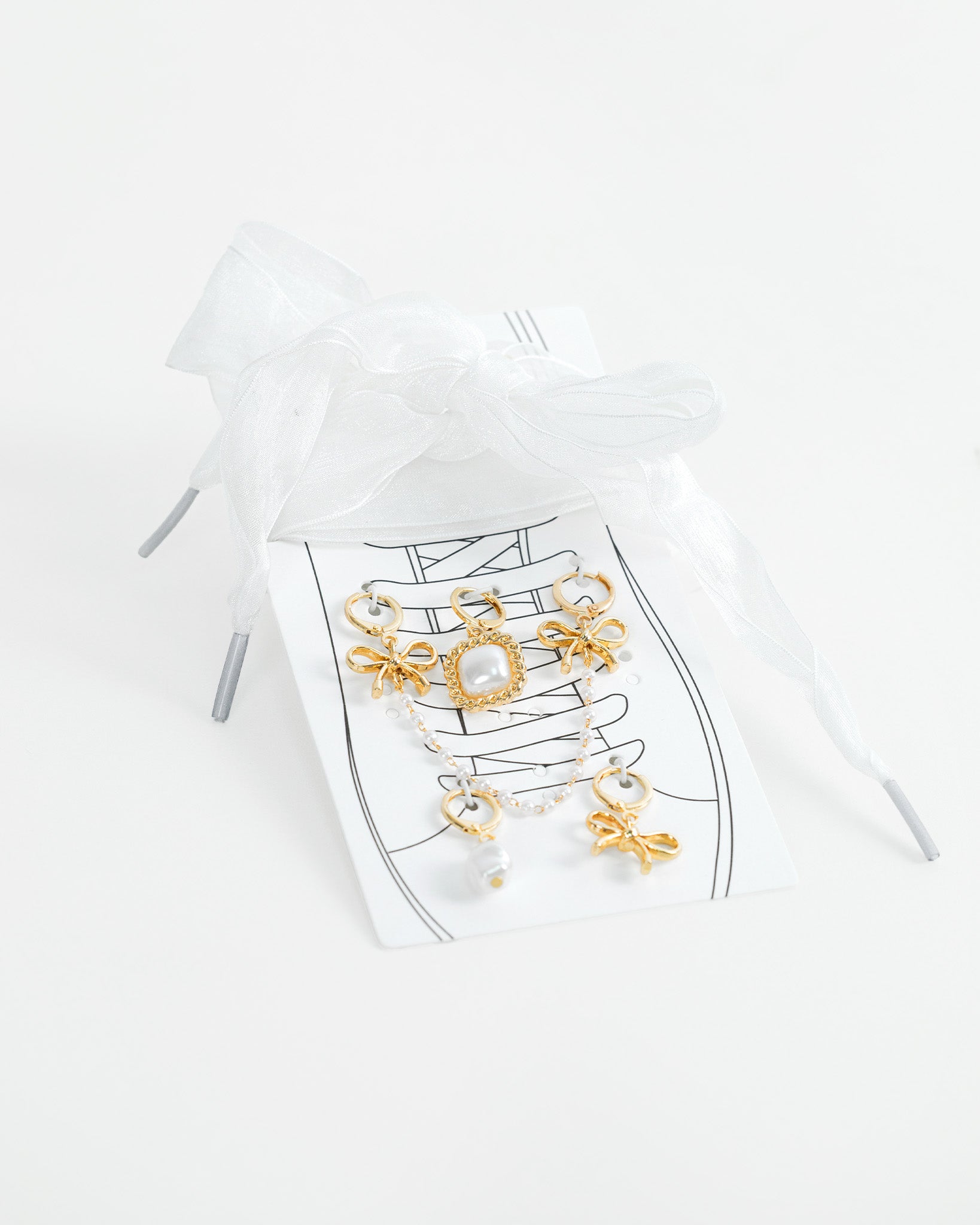 Pearls and Whimsy Satin Bow Shoe Charm Set