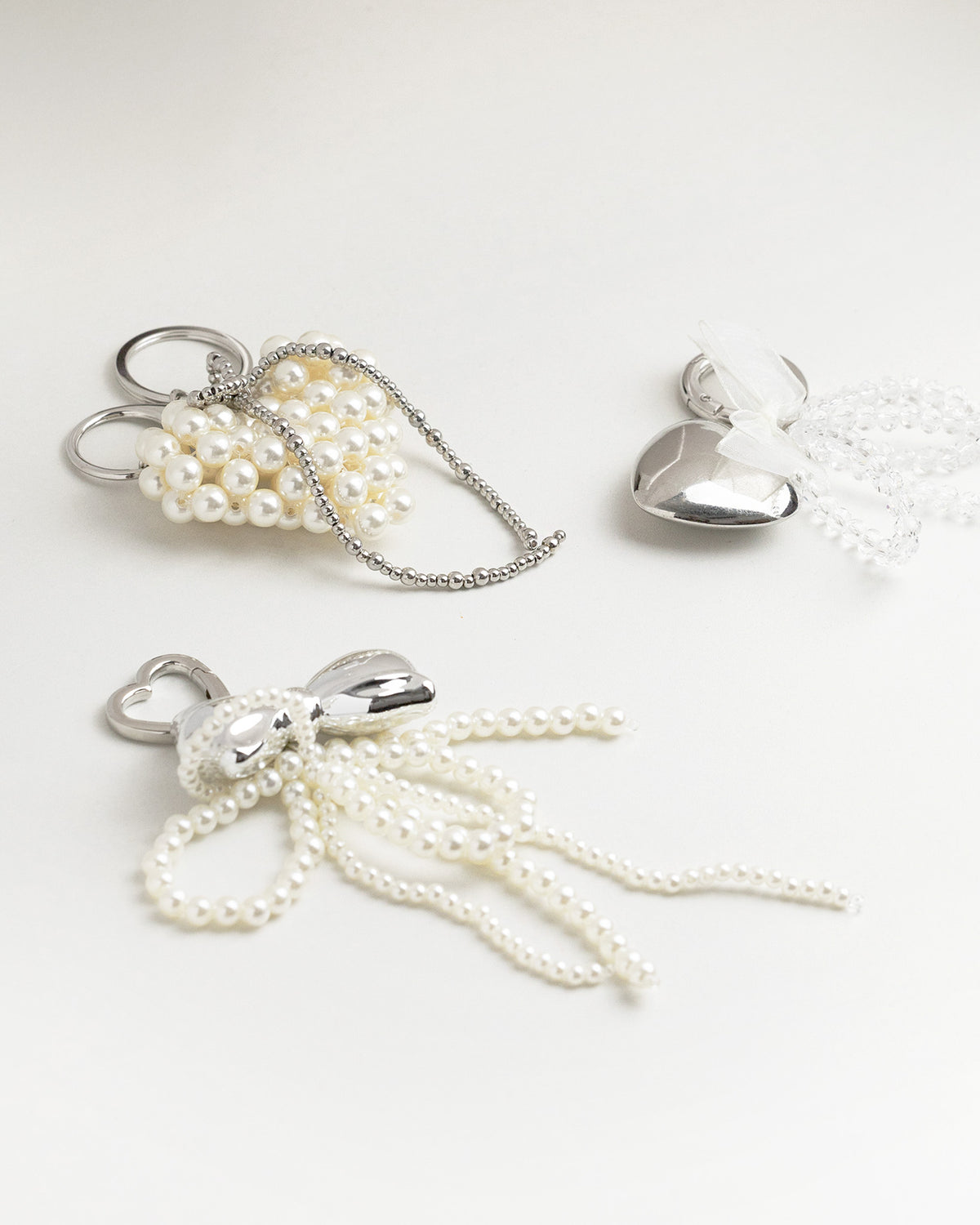 Puffy Bow Acrylic Pearl Bow Drop Bag Charm-7