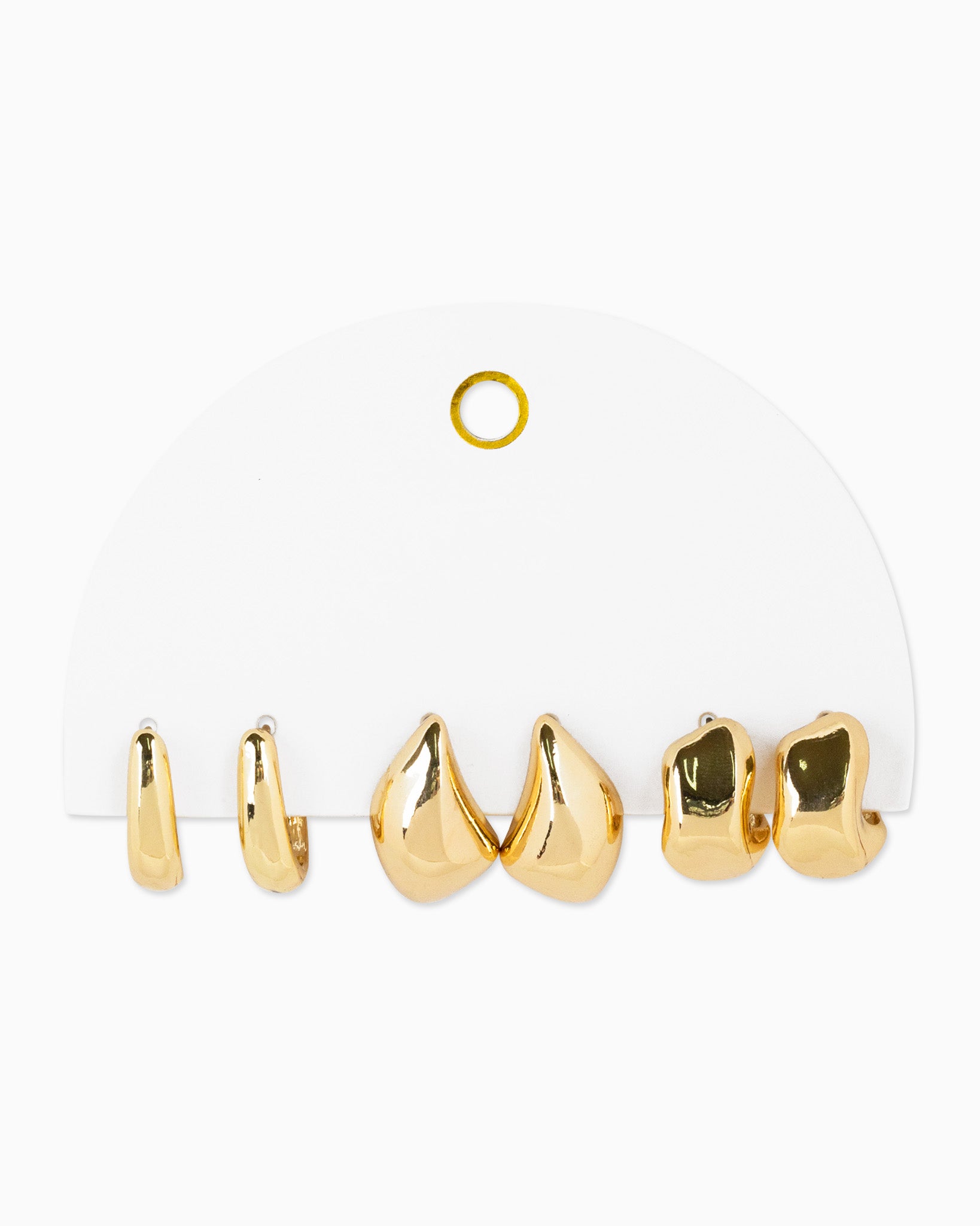 Abstract Bold Gold Hoop Set, Set of 3