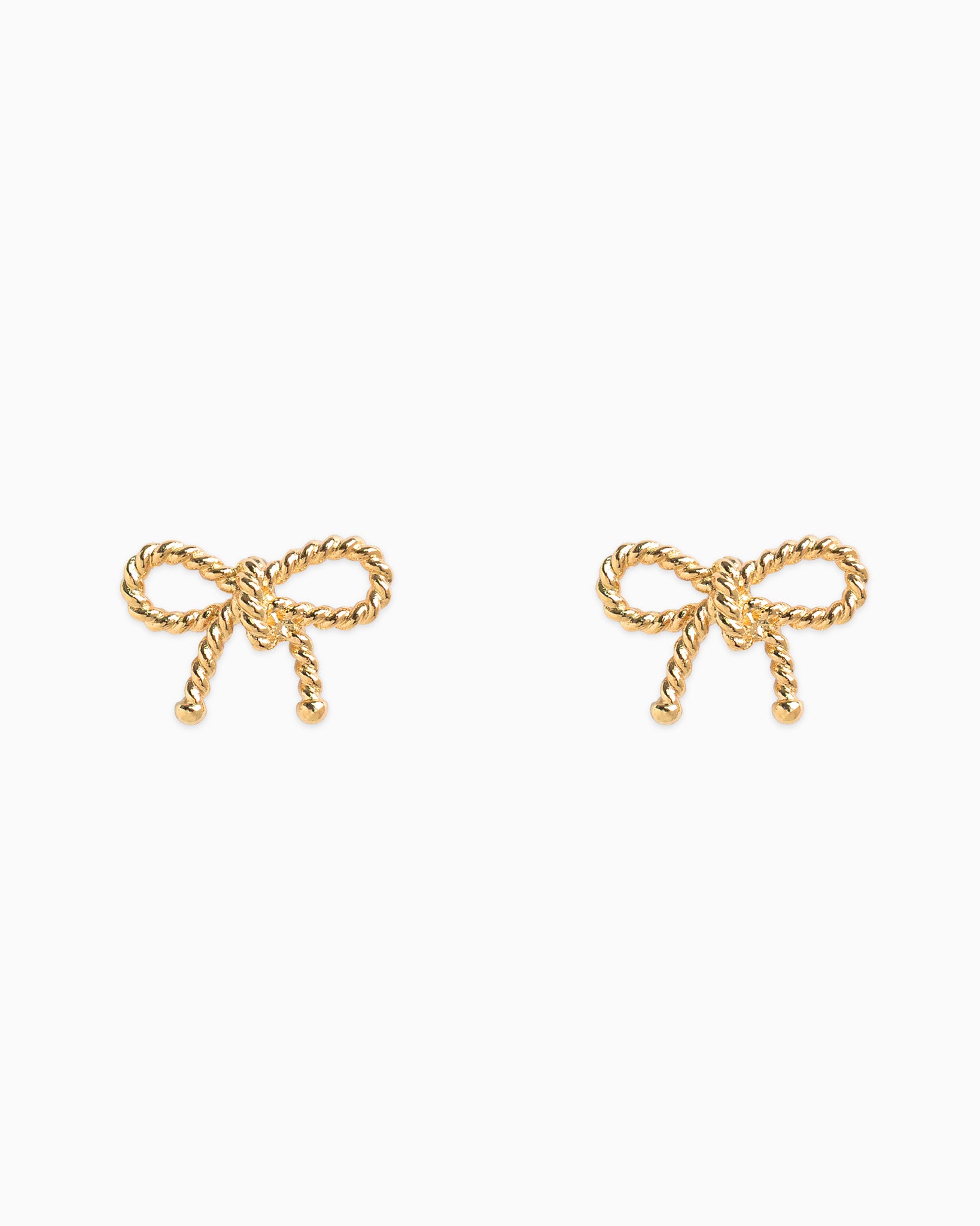 Rope Textured Bow Stud Earrings