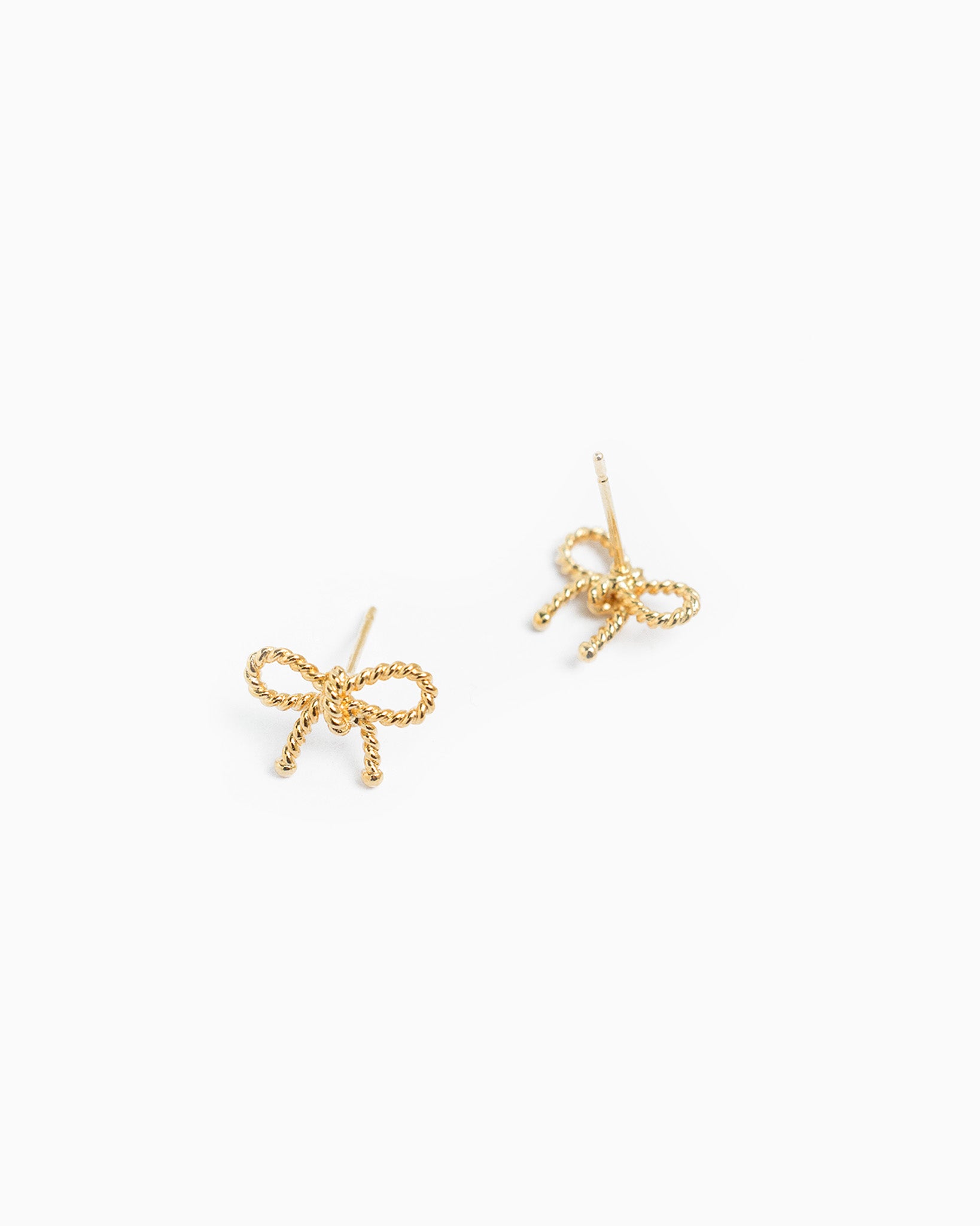 Rope Textured Bow Stud Earrings