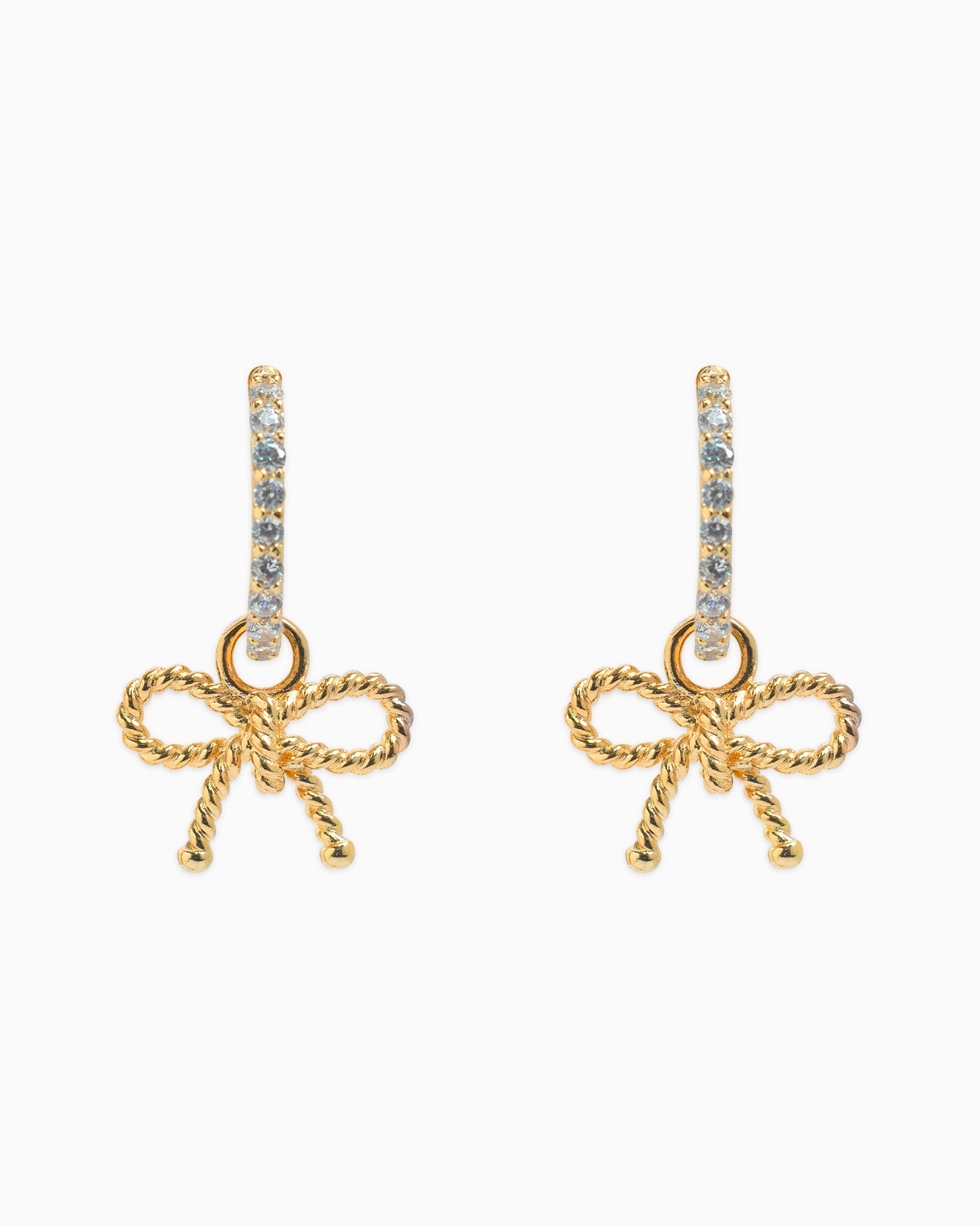Rope Textured Bow Hoop Earrings