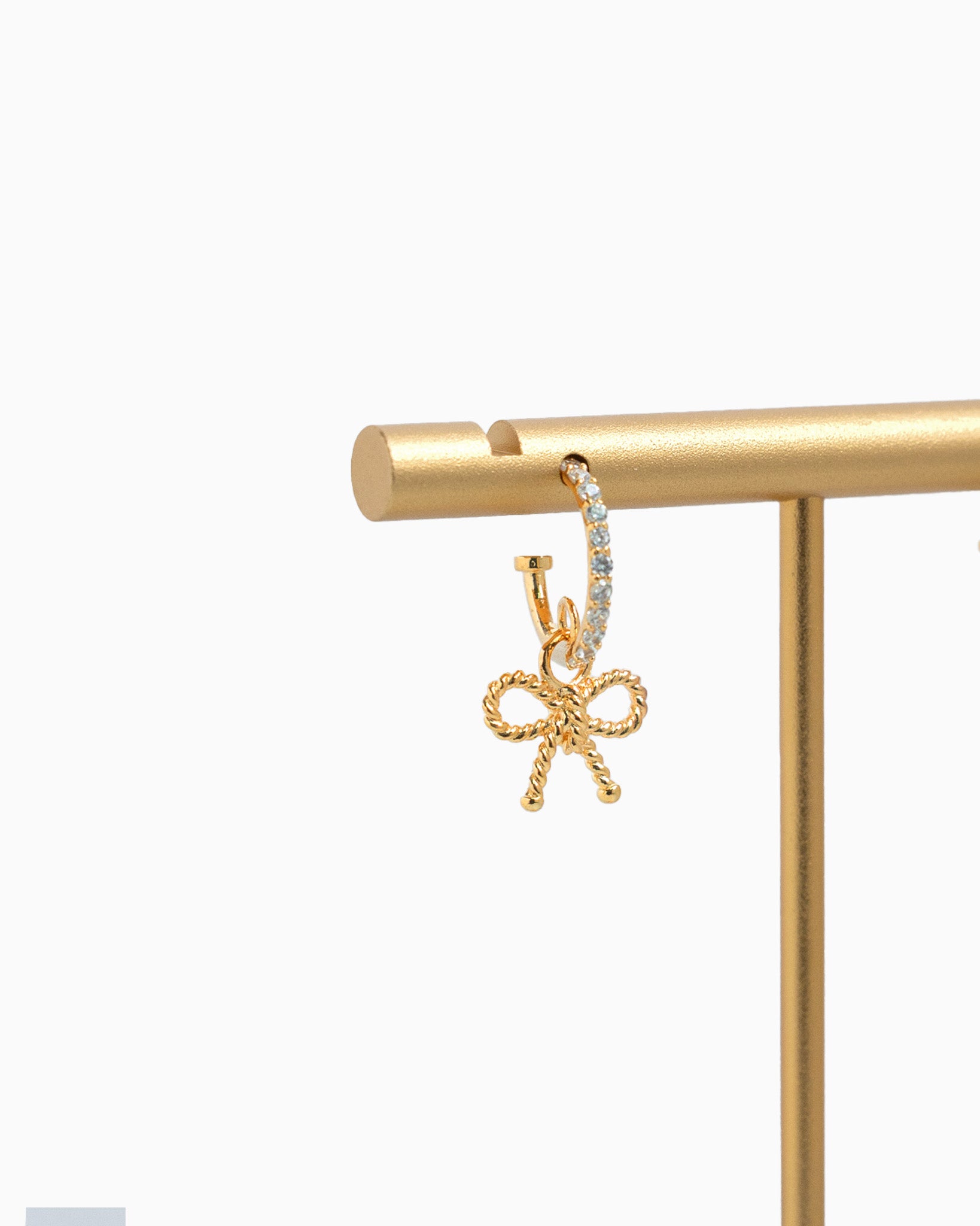 Rope Textured Bow Hoop Earrings