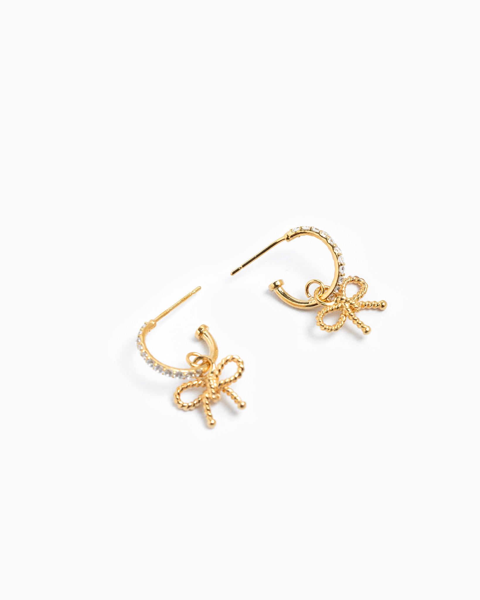 Rope Textured Bow Hoop Earrings