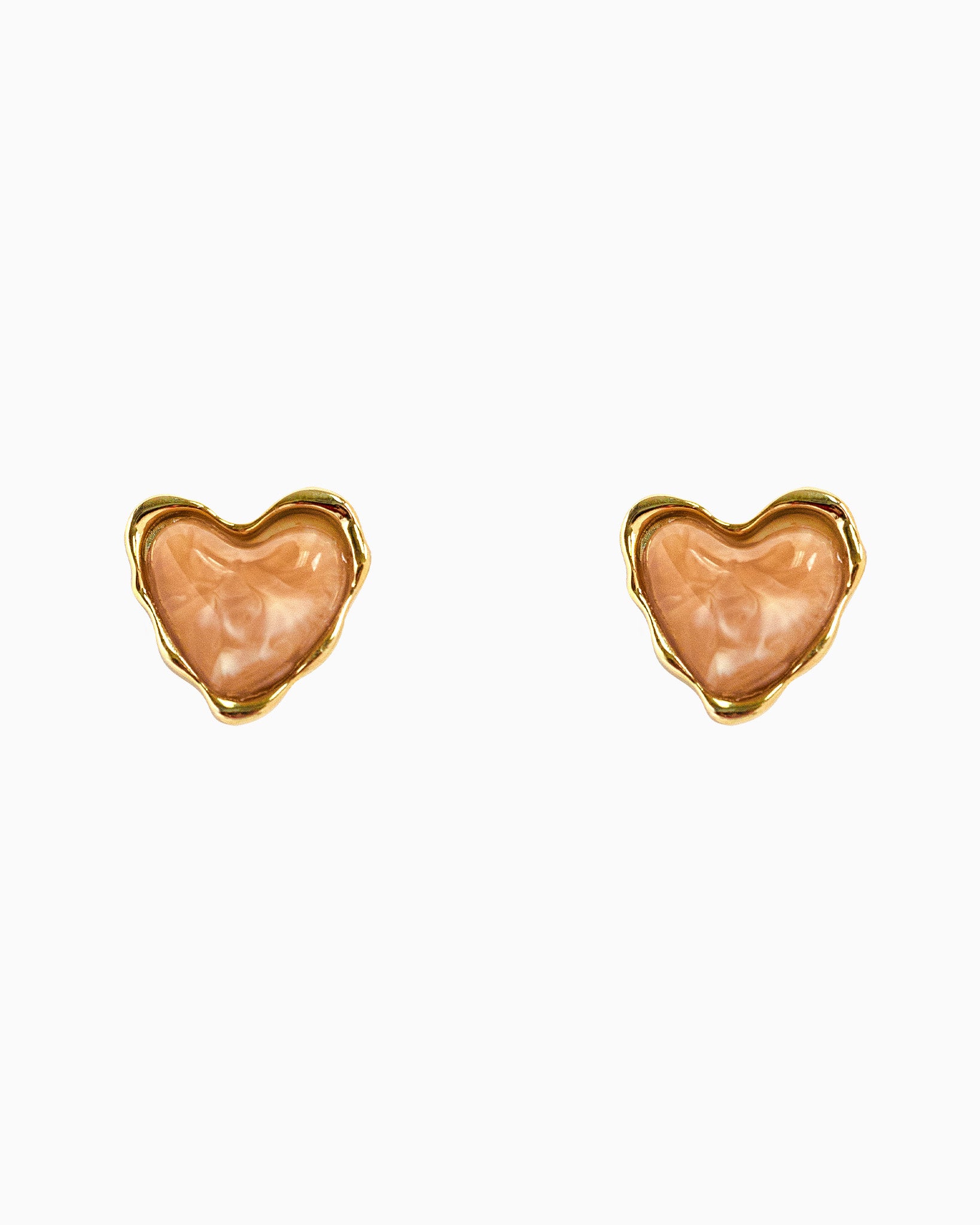 Glaze Puff Heart Stud Earrings