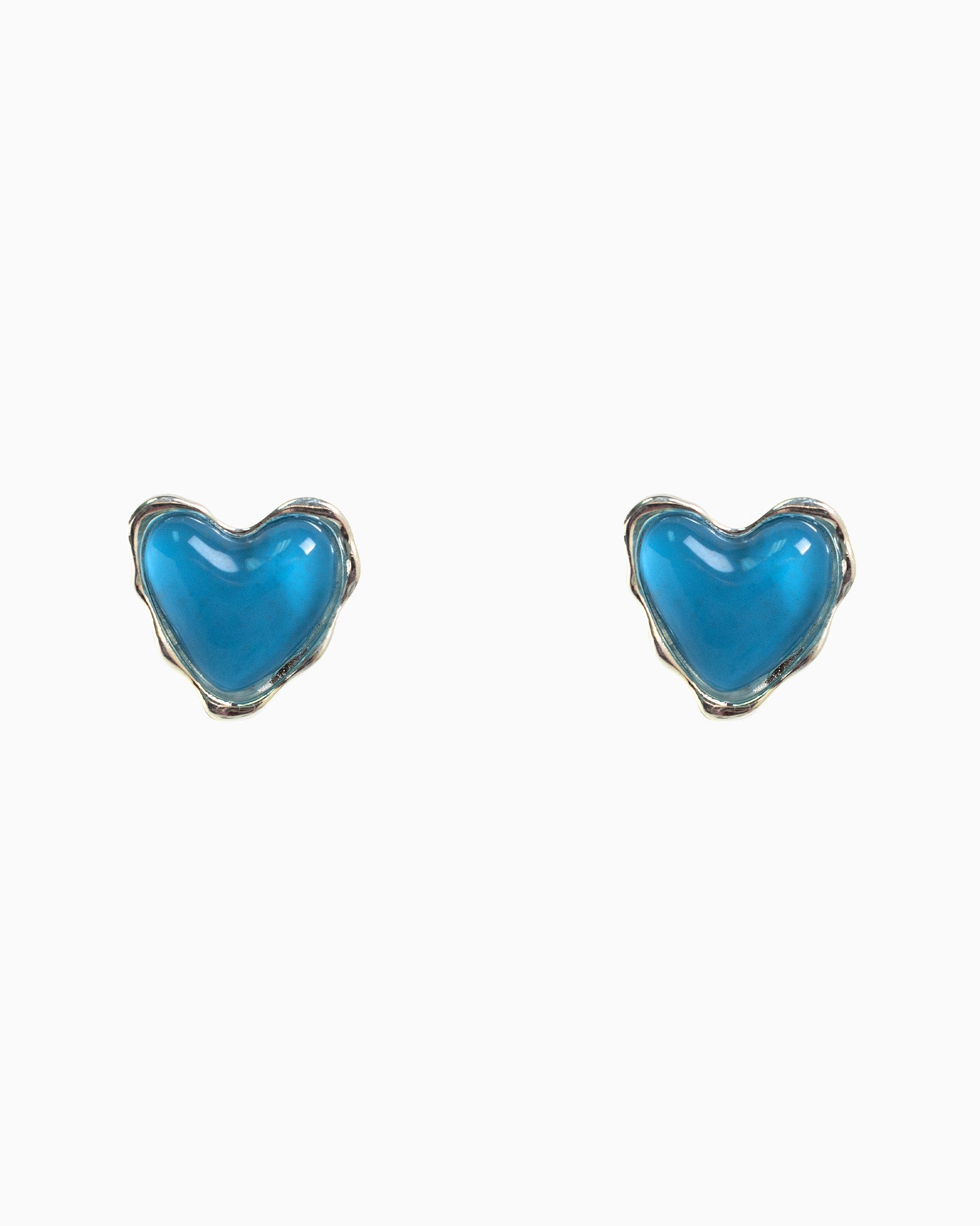 Glaze Puff Heart Stud Earrings