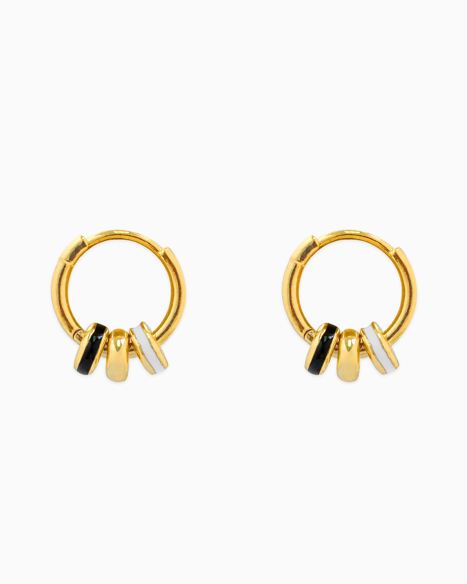Color Rondelle Ring Link Hoop Earrings