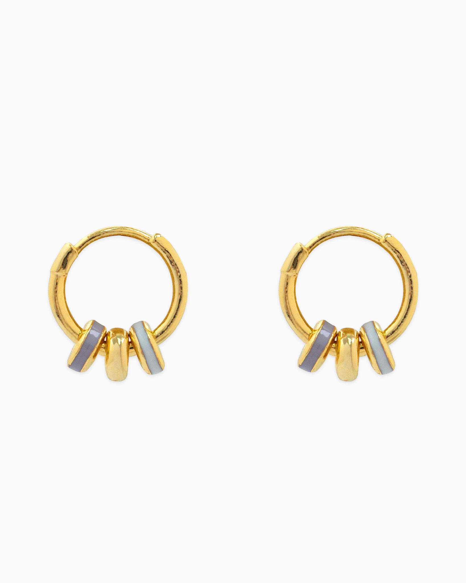 Color Rondelle Ring Link Hoop Earrings