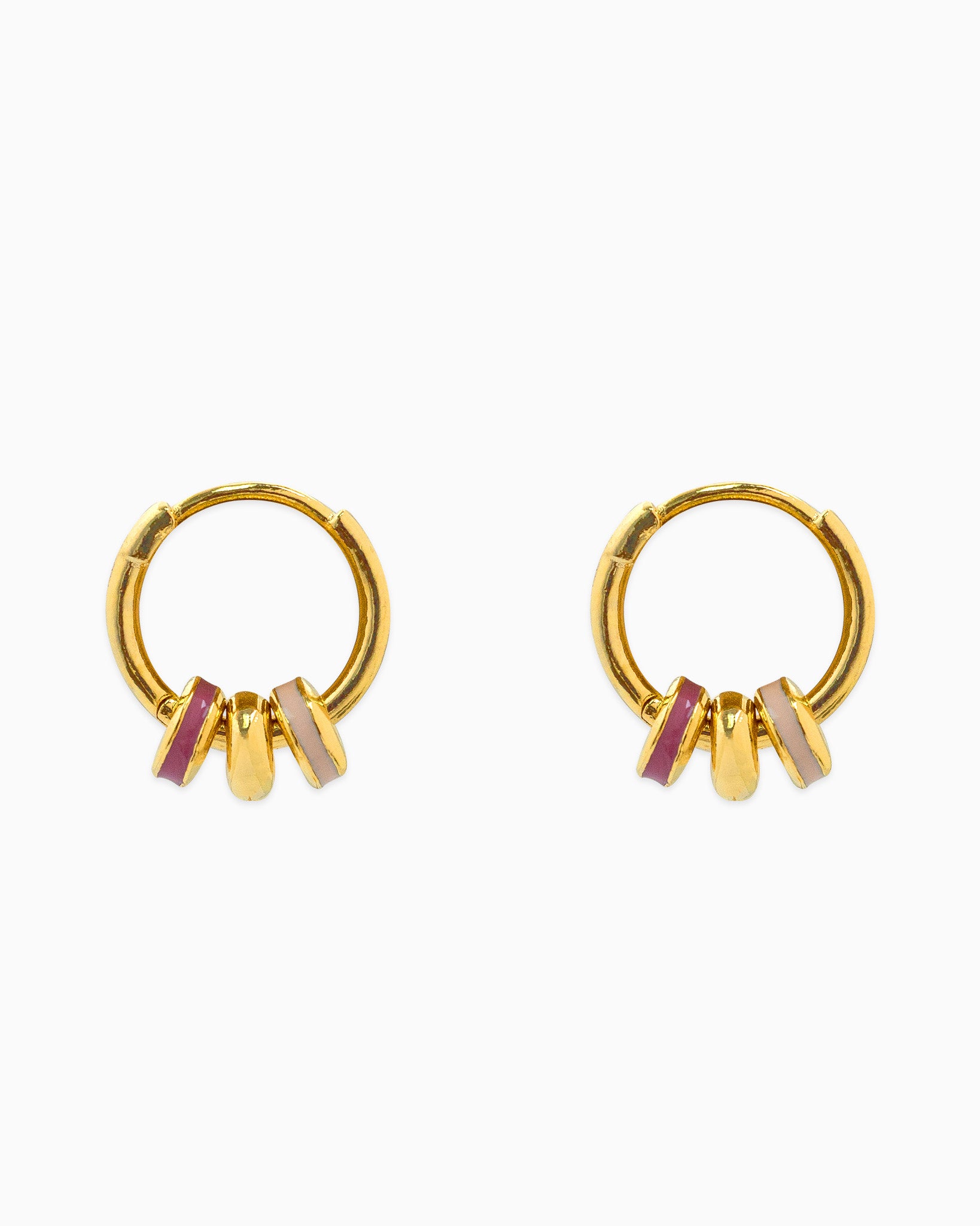 Color Rondelle Ring Link Hoop Earrings