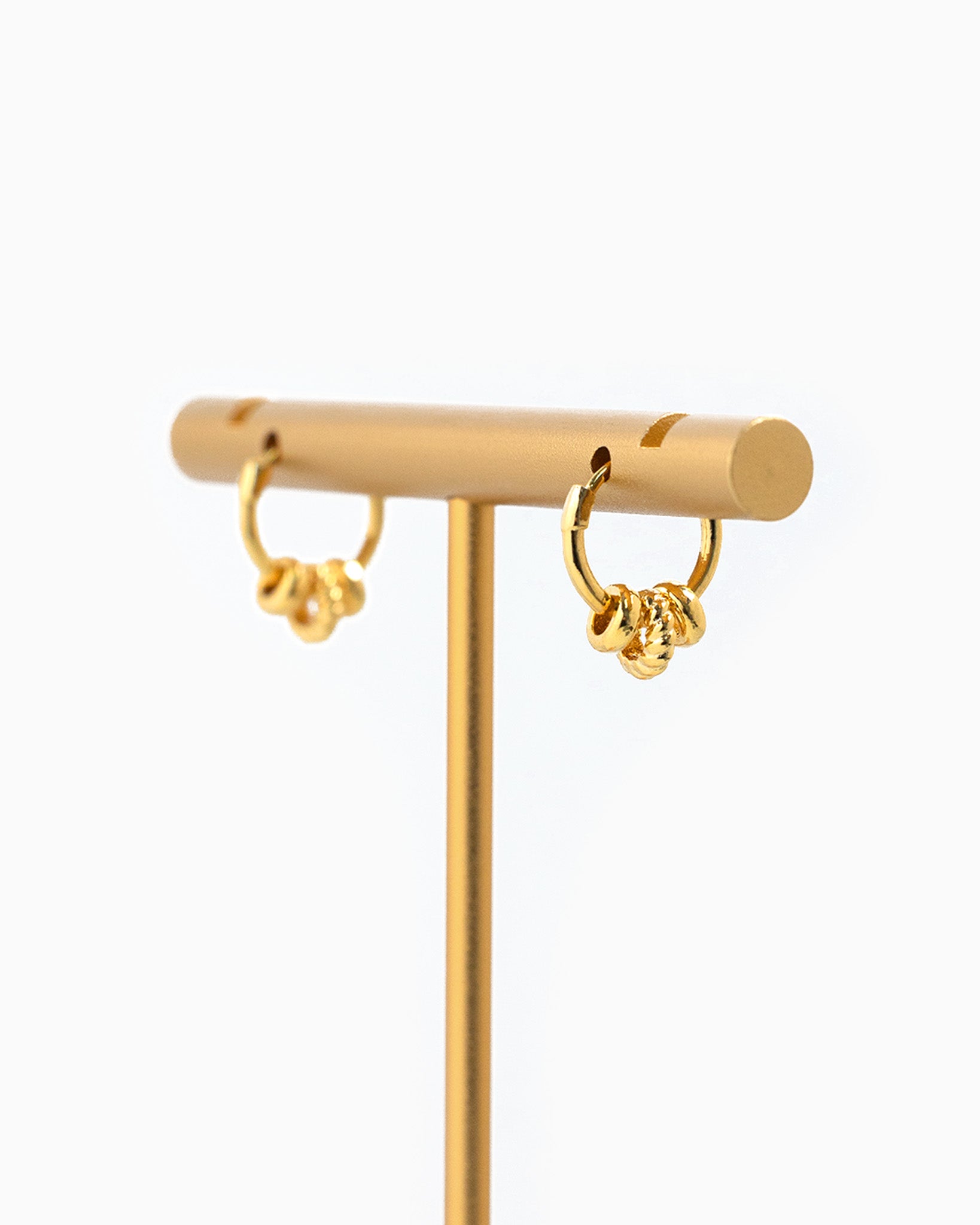 Rope Rondelle Link Hoop Earrings