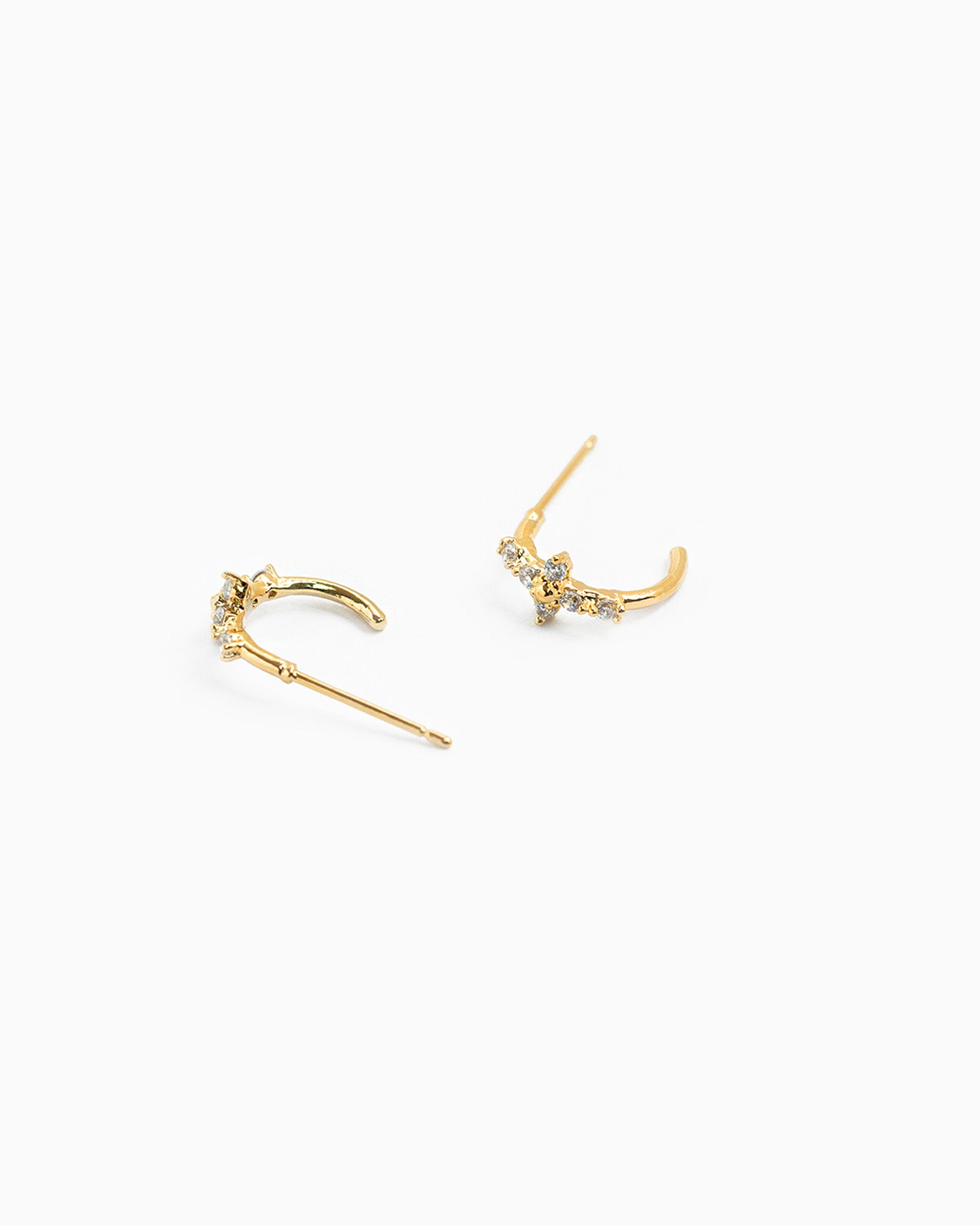 Petite Flower Cross Earrings