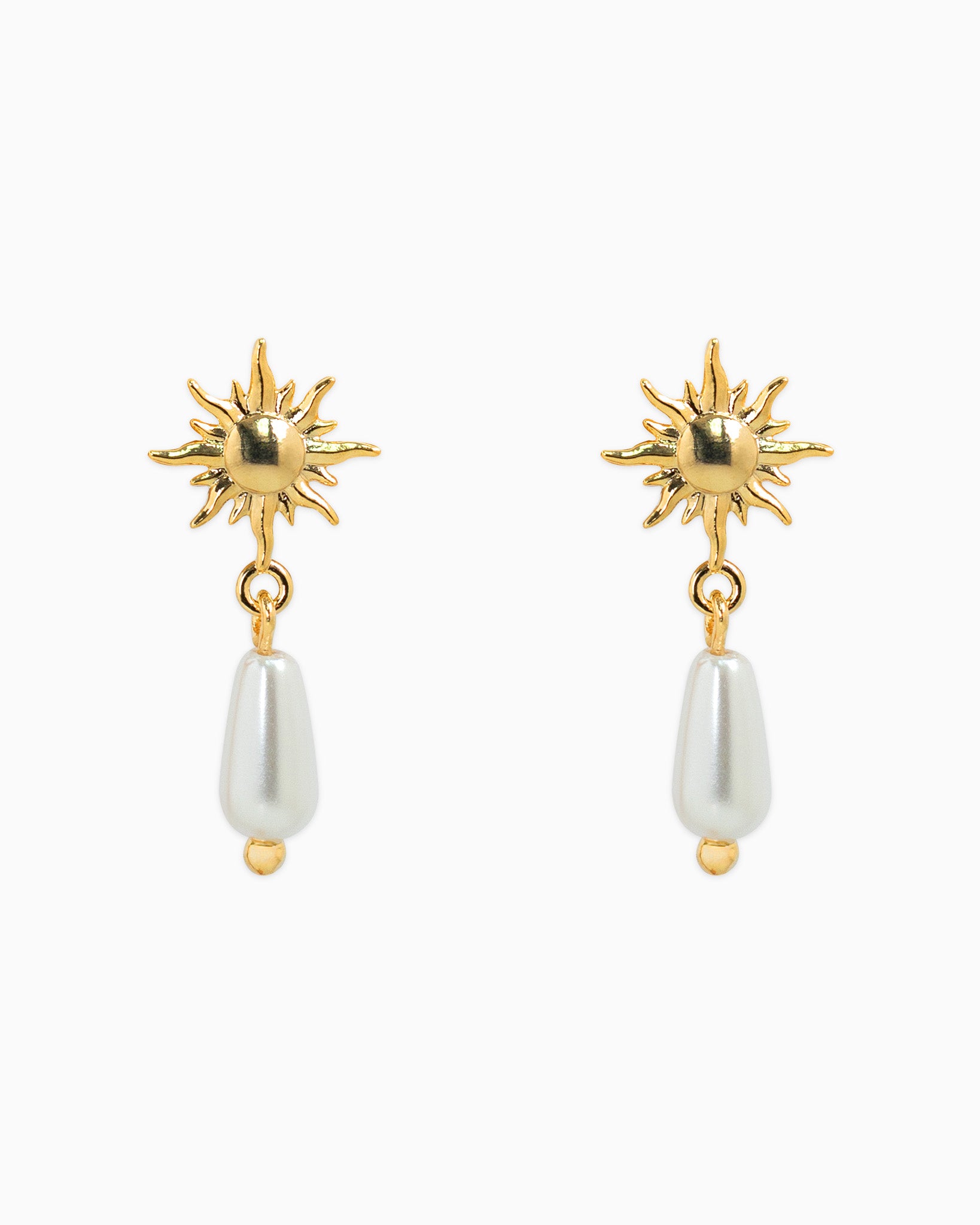 Sunburst Pearl Drop Earrings