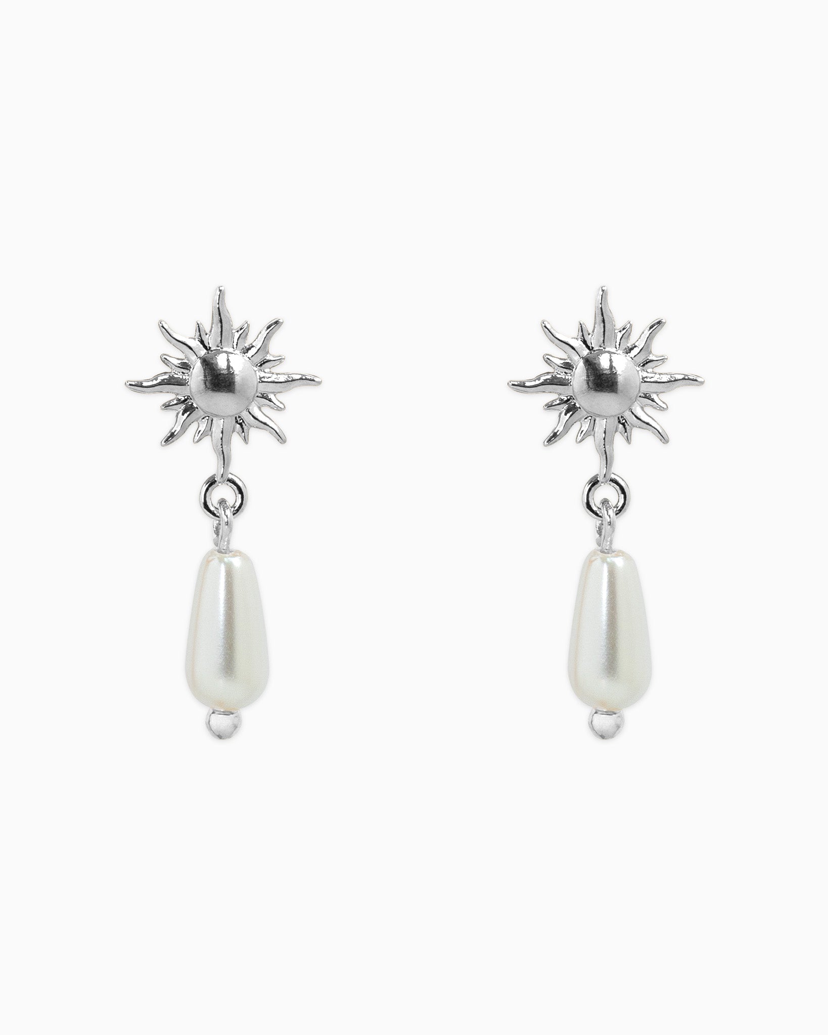 Sunburst Pearl Drop Earrings