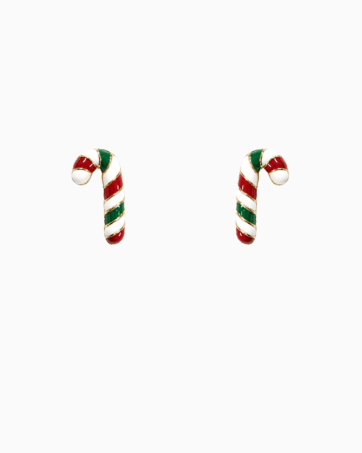 Christmas Festive Candy Cane Stud Earrings-1