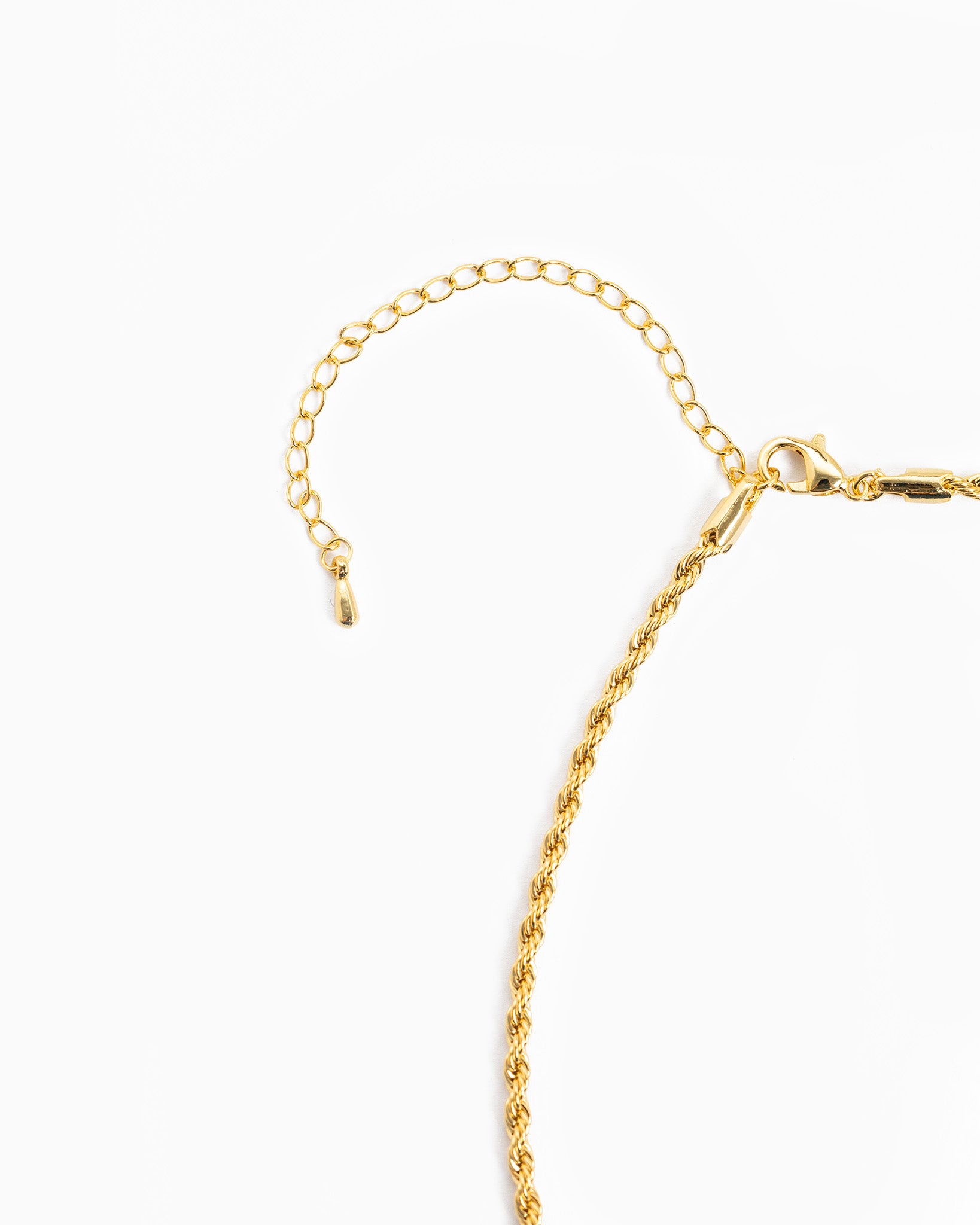 Two Tone Rope Chain Cross Necklace