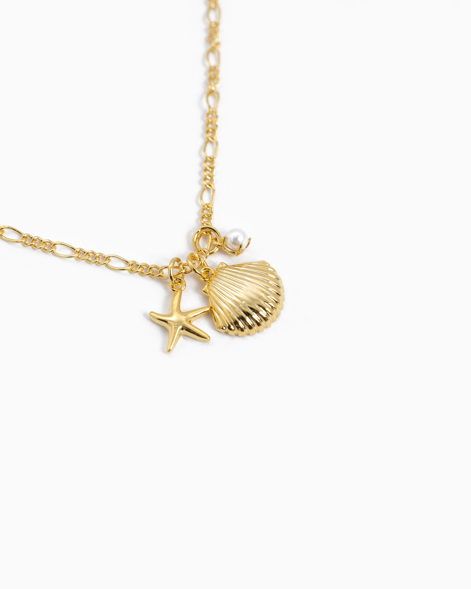 Sea Life Shell& Starfish Pendant Neckalace