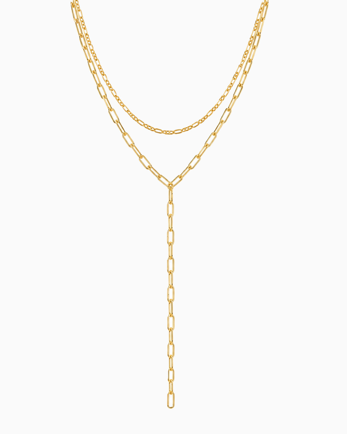 Layered Y-Drop Chain Necklace-2