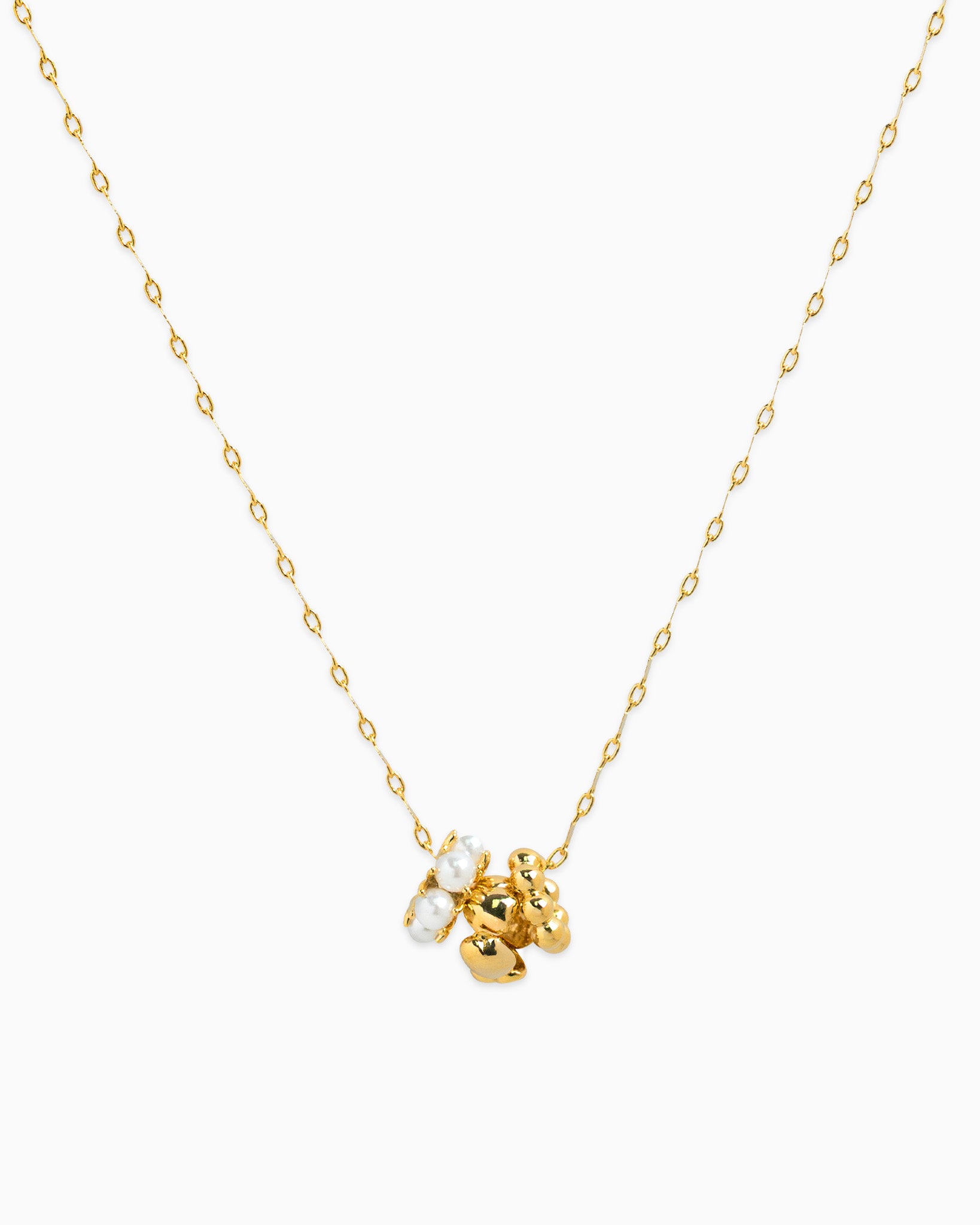 Heart Pearl Rondelle Link Necklace