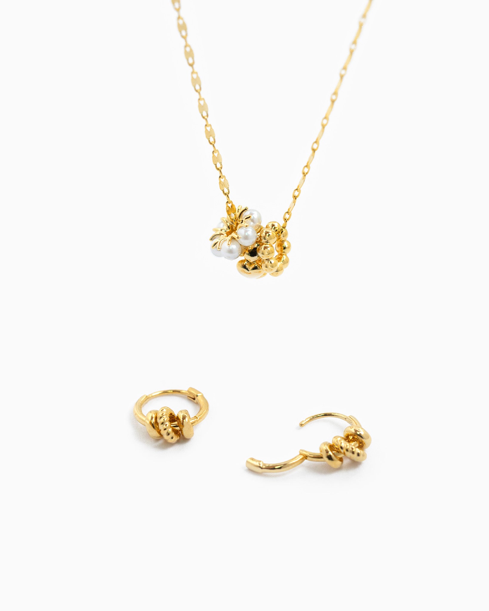 Heart Pearl Rondelle Link Necklace