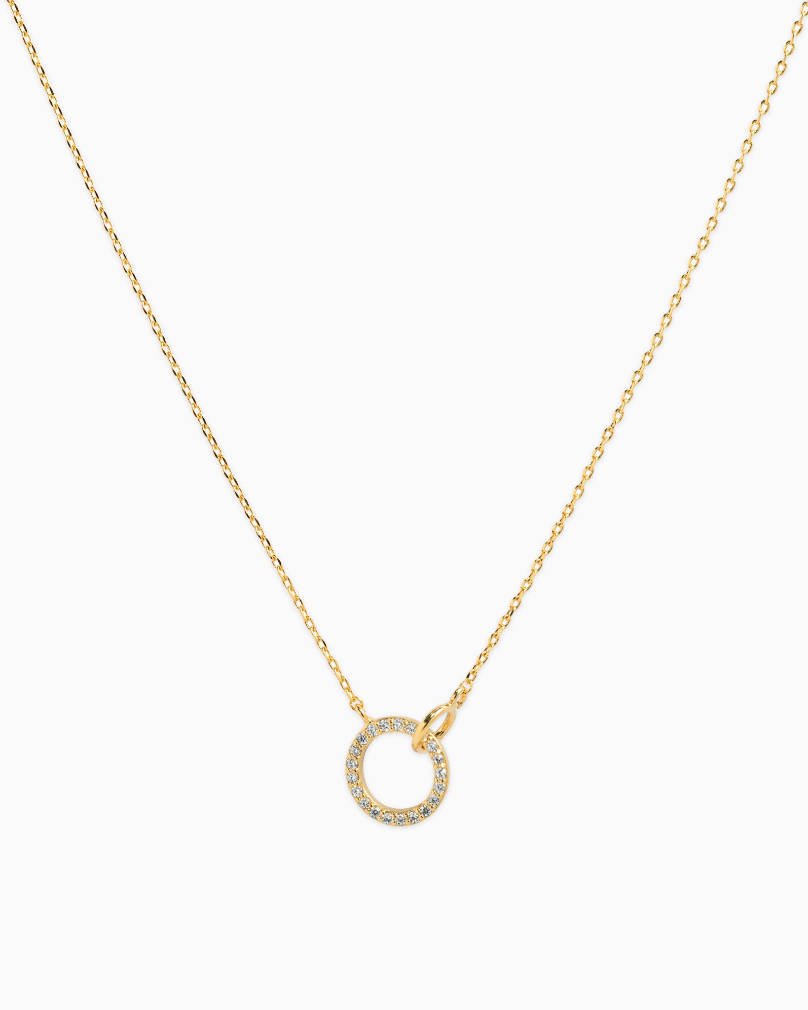 Double Circle Linked Crystal Neckalce