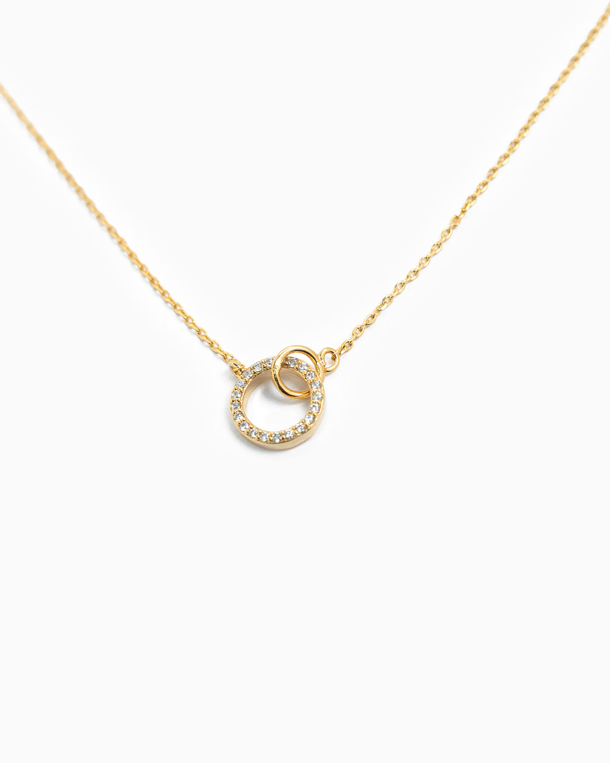 Double Circle Linked Crystal Neckalce-3