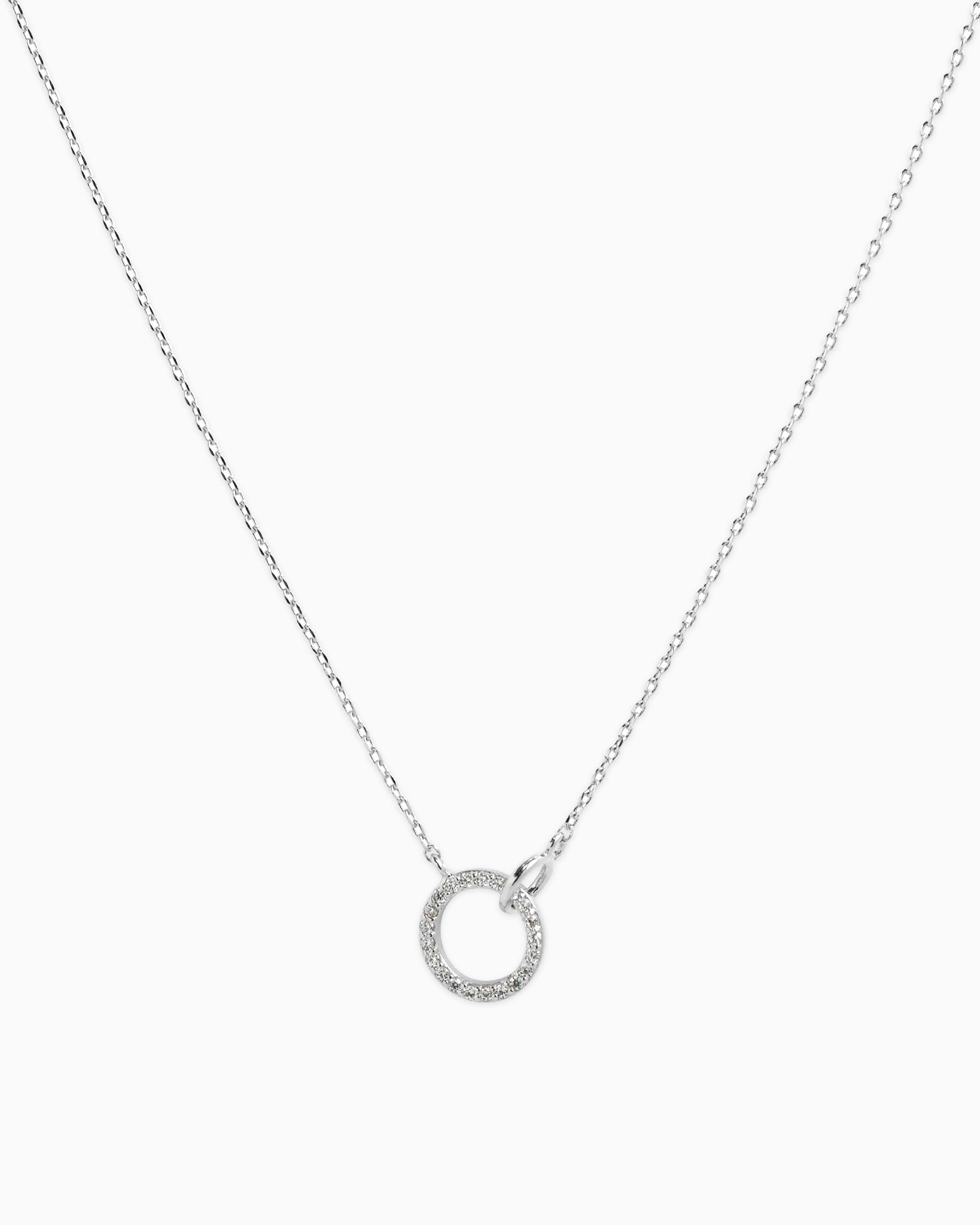 Double Circle Linked Crystal Neckalce