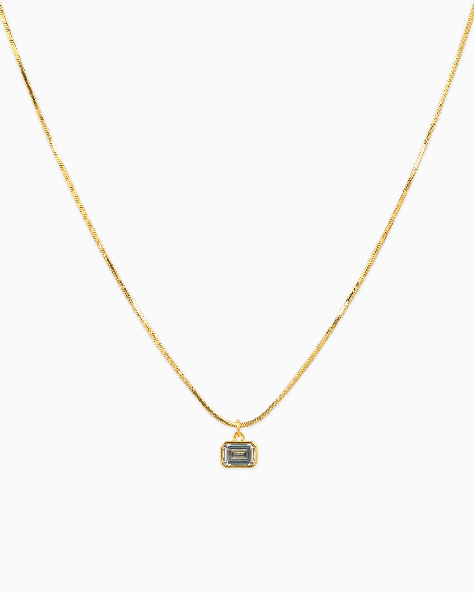 Baguette CZ Snake Chain Necklace