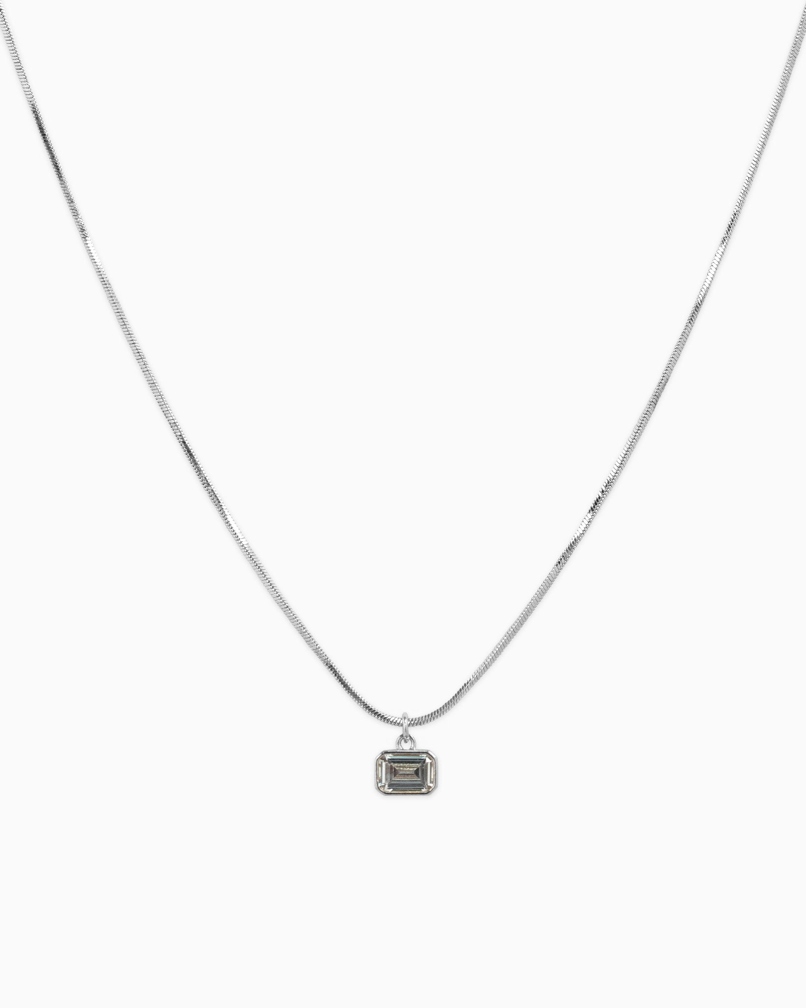 Baguette CZ Snake Chain Necklace