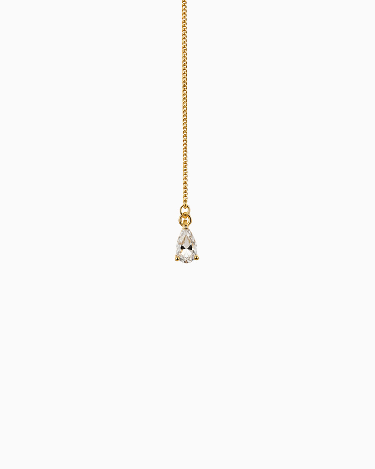 CZ Teardrop Y-Drop Necklace-5