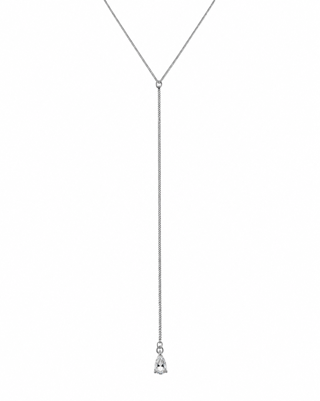 CZ Teardrop Y-Drop Necklace-4