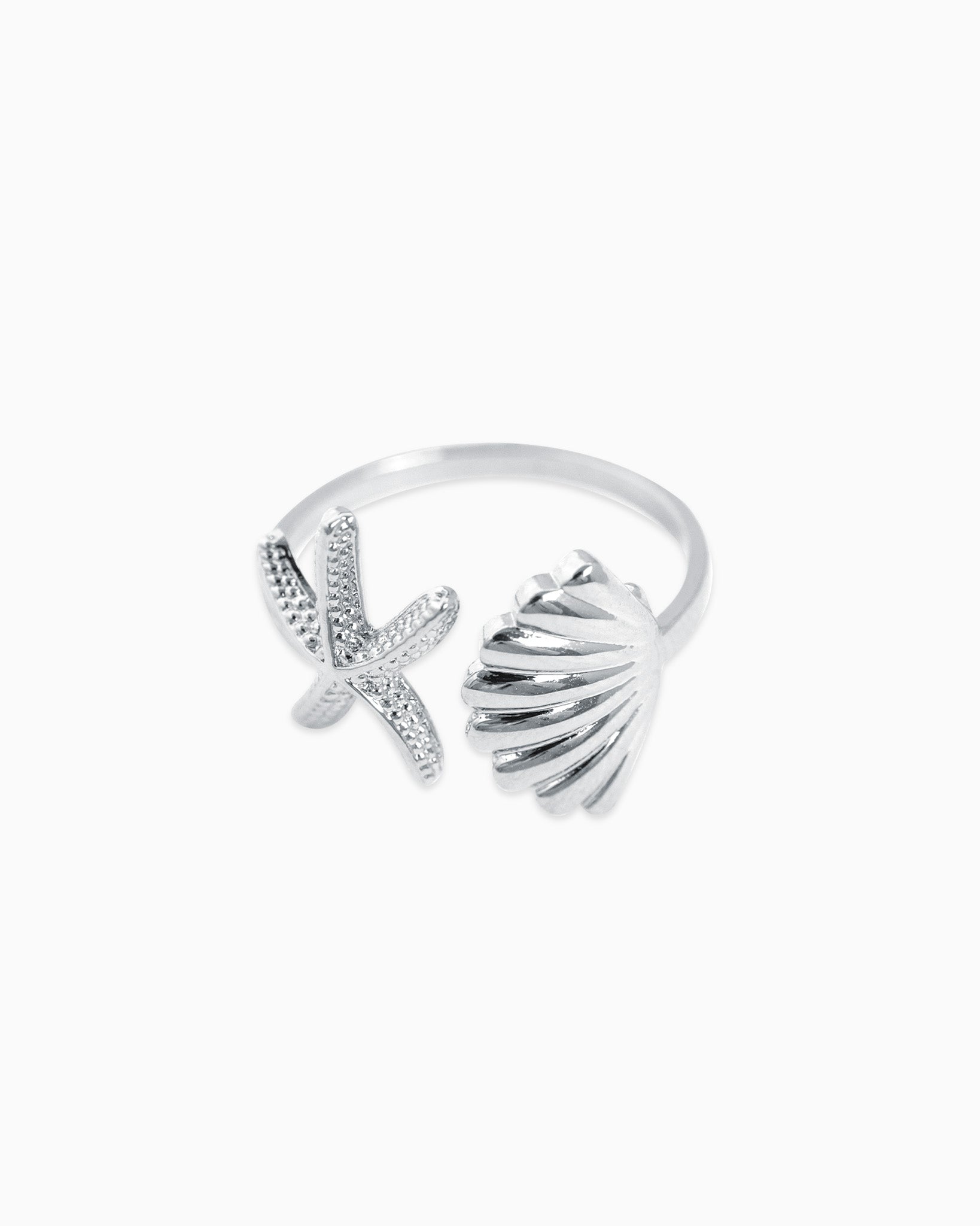 Starfish Sea Shell Open Ring