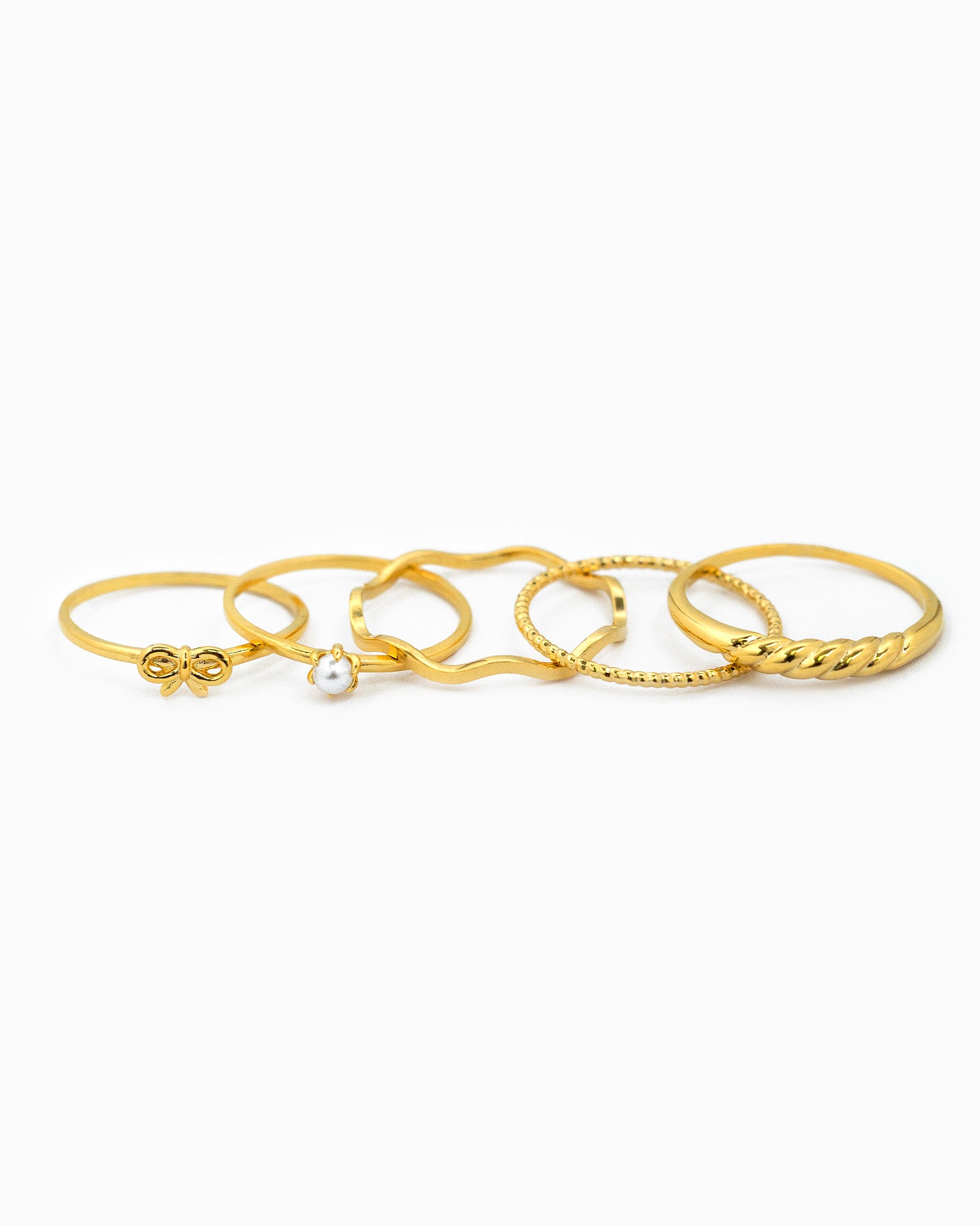 Bow Rope Minimal Rings Set