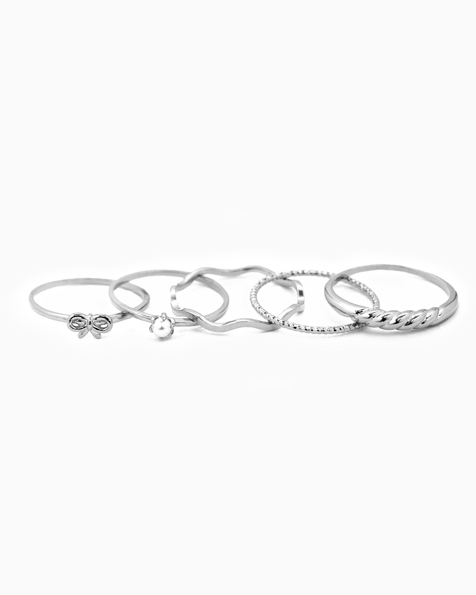 Bow Rope Minimal Rings Set