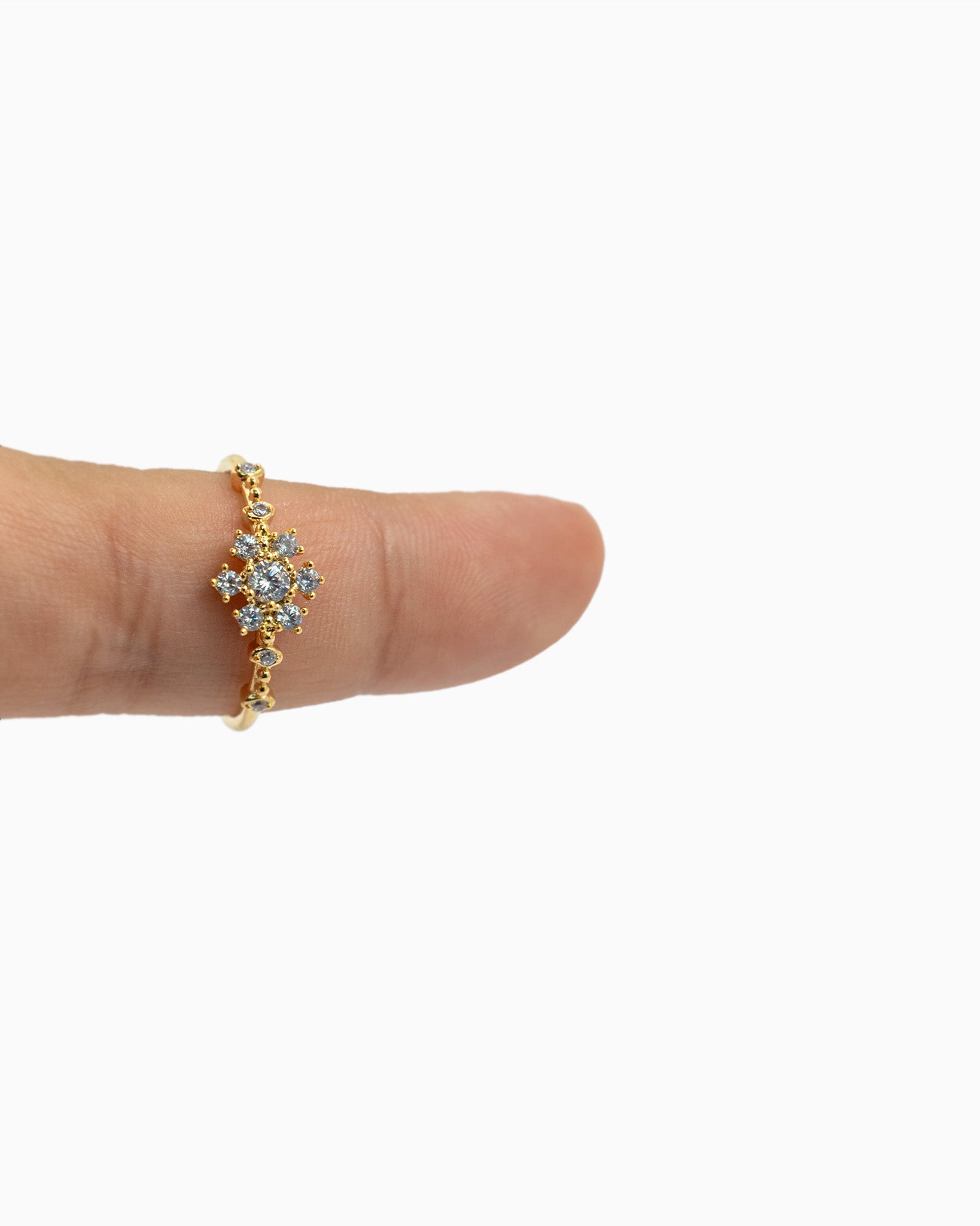 Holiday Sparkle Snowflake Crystal Ring-3