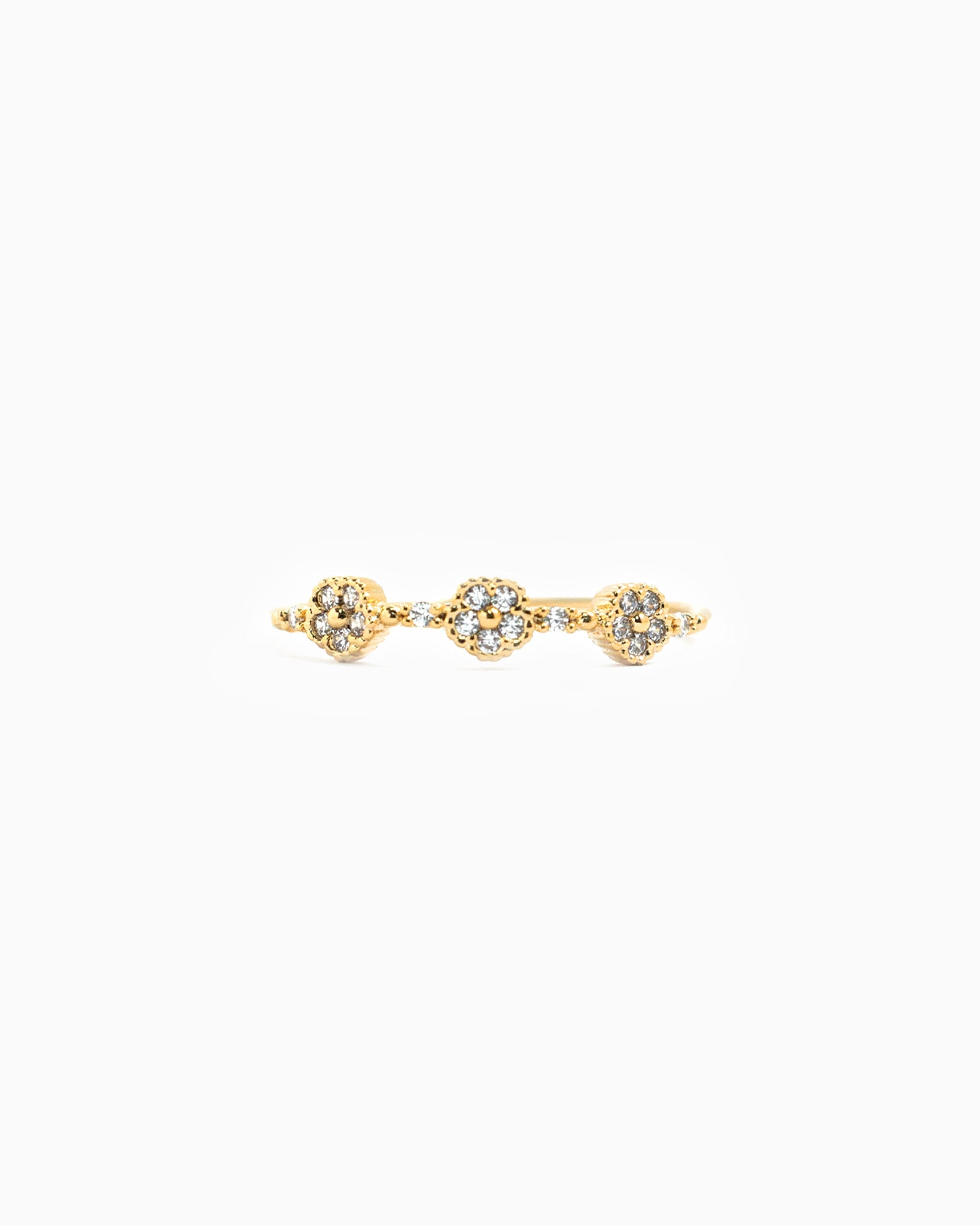 Three Floral Cluster Ring