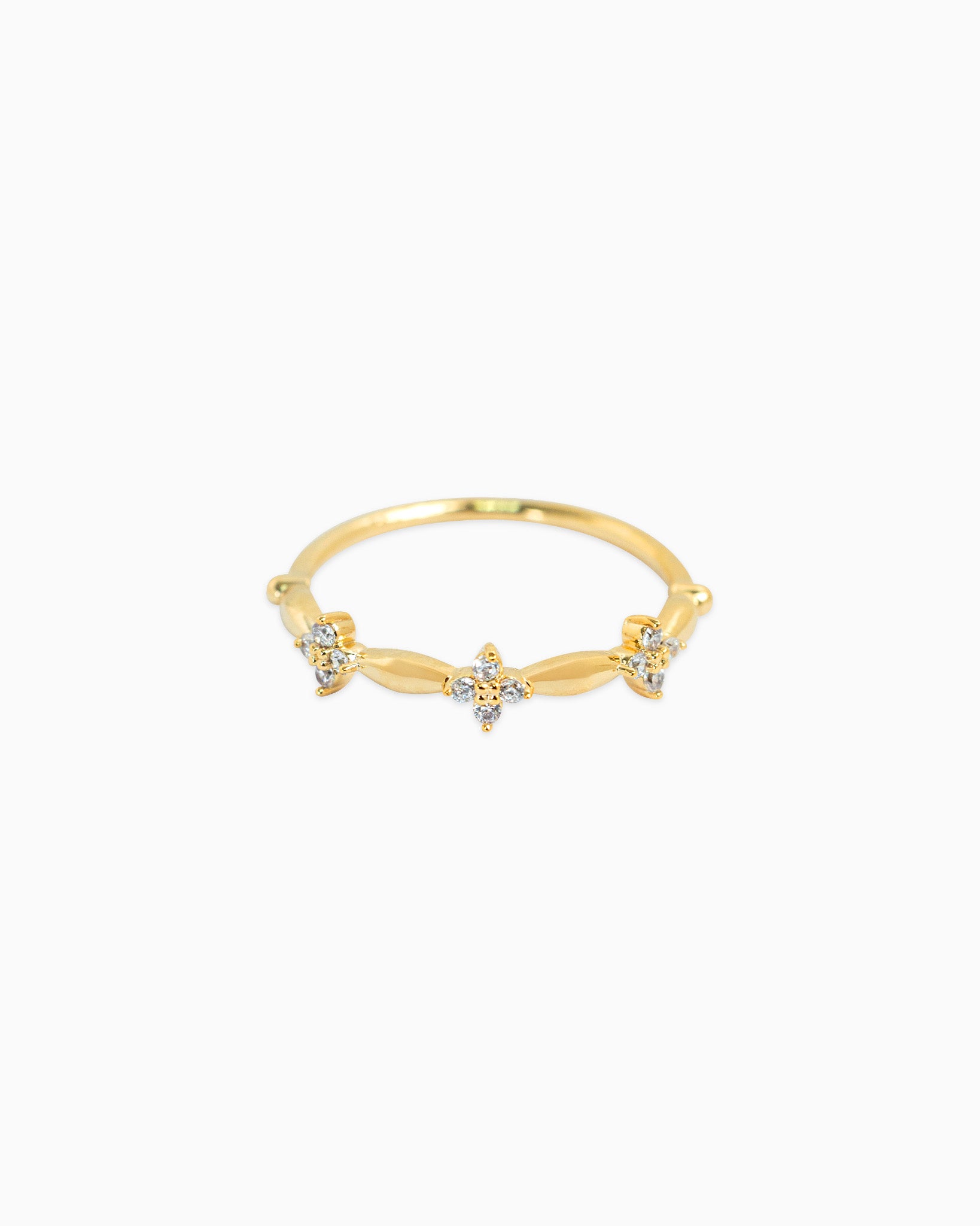 Crystal Cross Band Ring