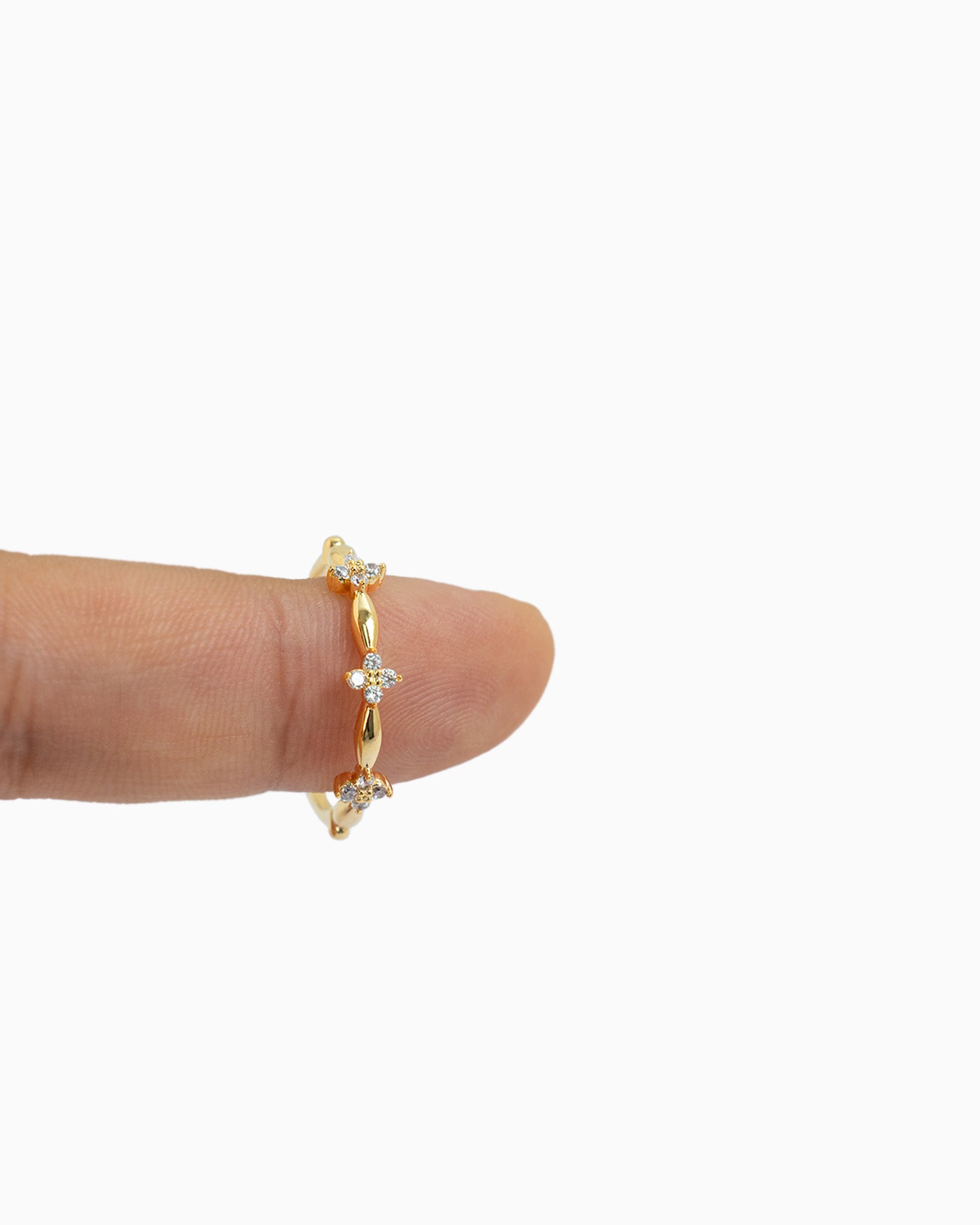 Crystal Cross Band Ring-3