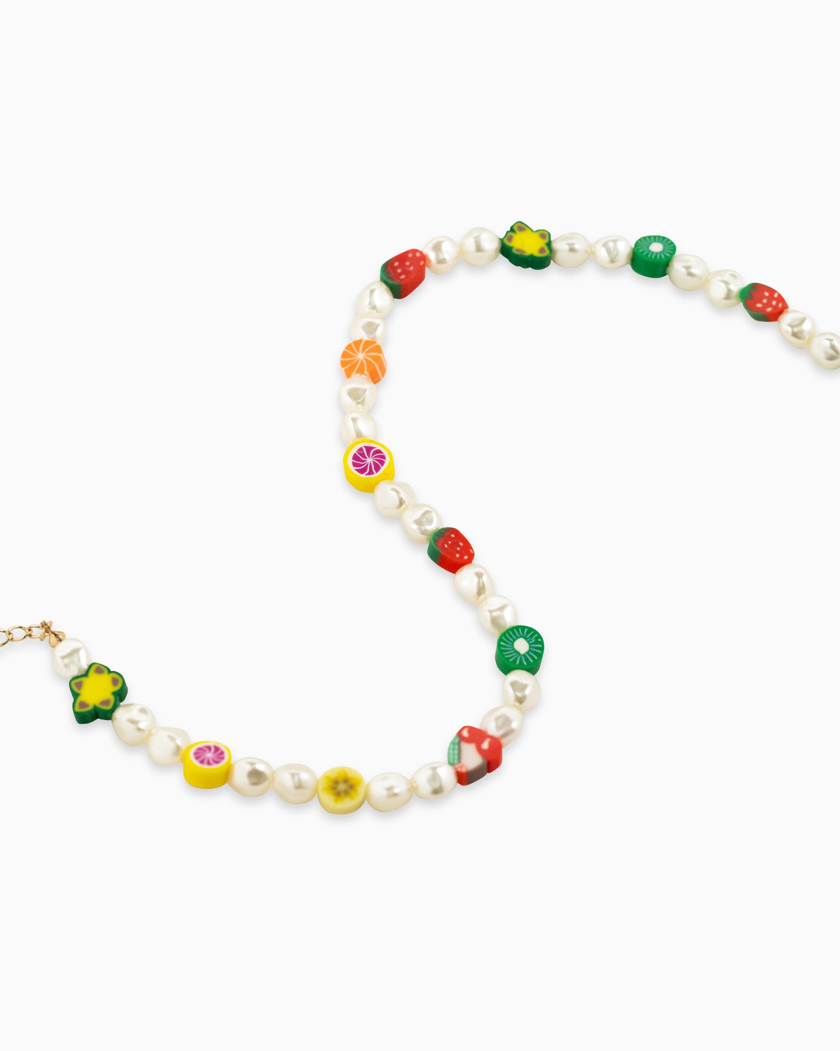 Fruit Cutout Pearl Bead Choker Necklace