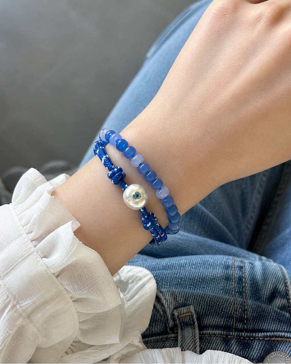 Shell Color Beaded Rope Bracelet Set 2