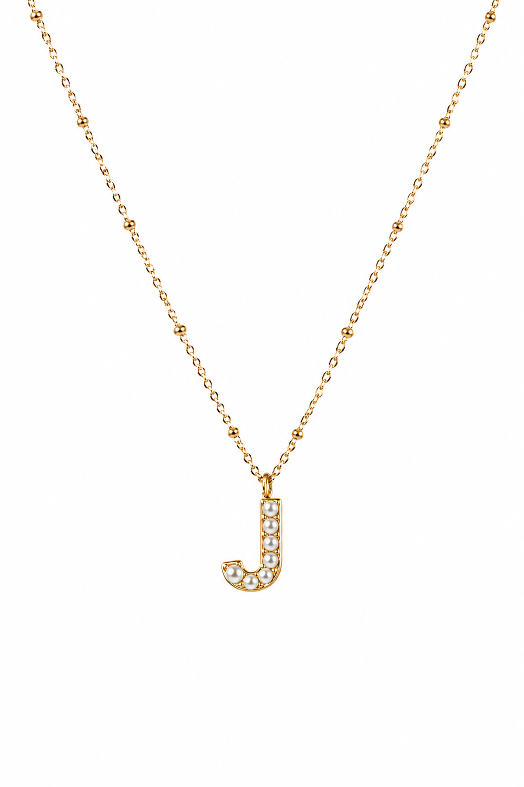 Personalized Letter Pendant Pearl Initial Necklace Water Resistant-5