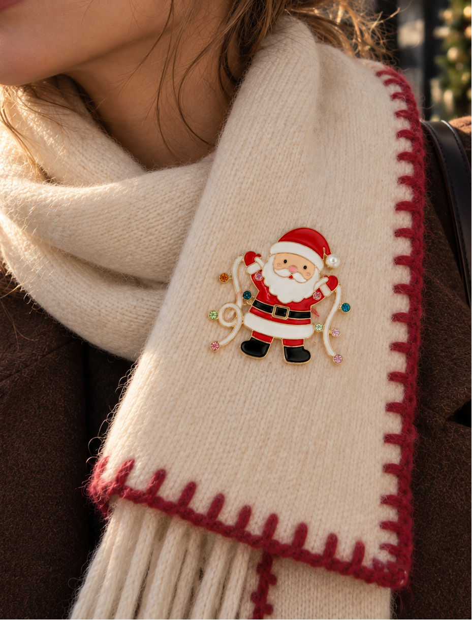 Christmas Santa Brooch-1