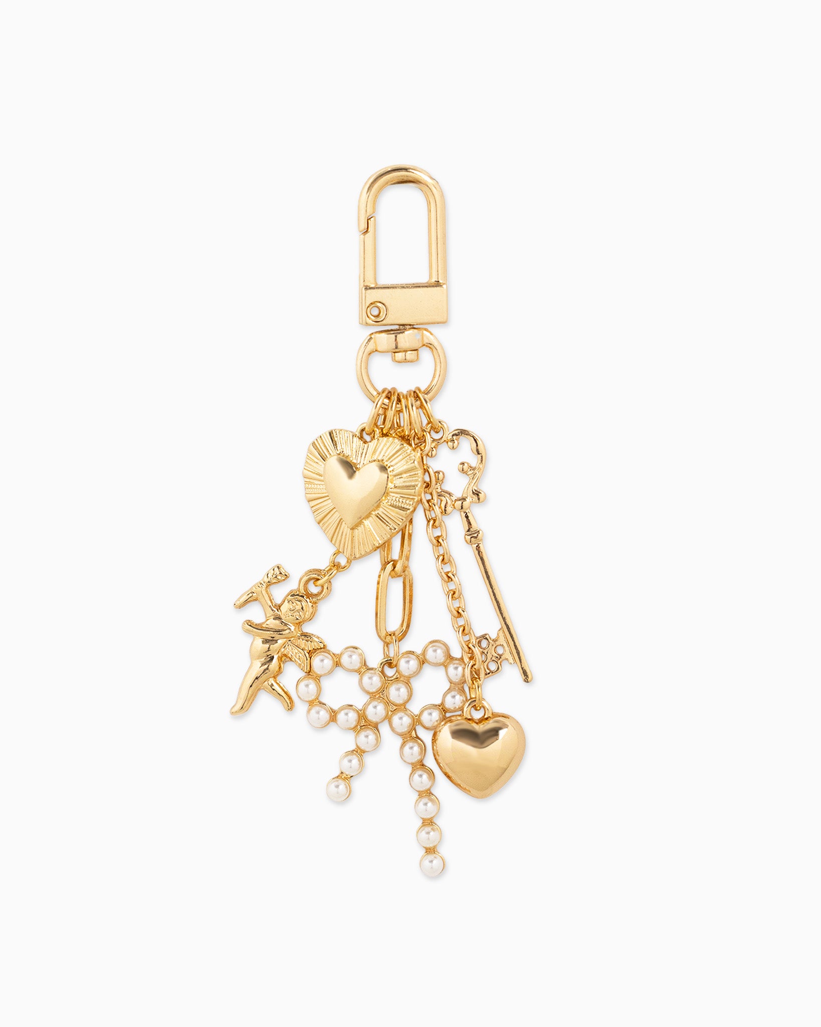 Multi Line Pearl Bow Baroque Bag Charm