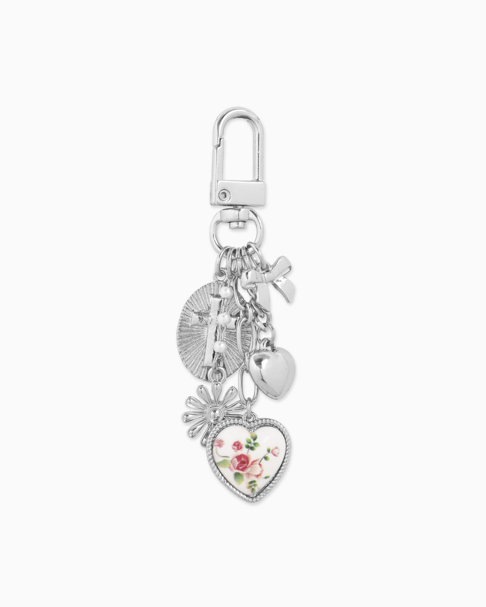 Multi Line Ceramic Heart Bag Charm