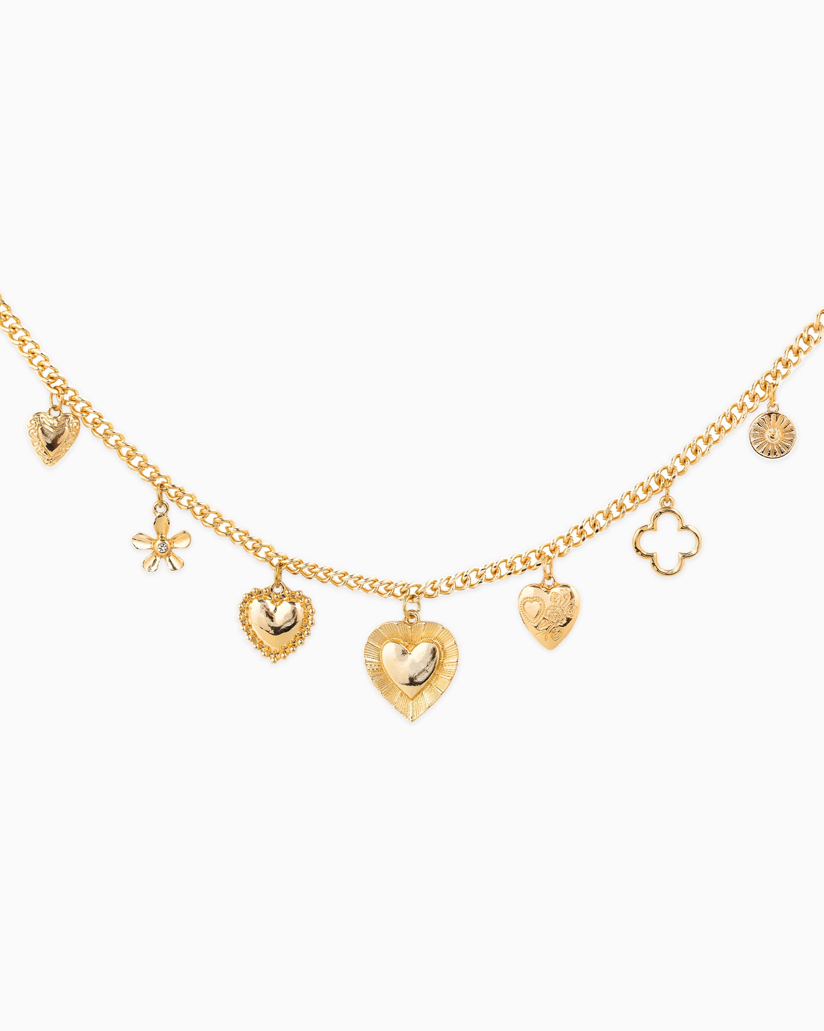 Heart Clover Chain Bag Charm