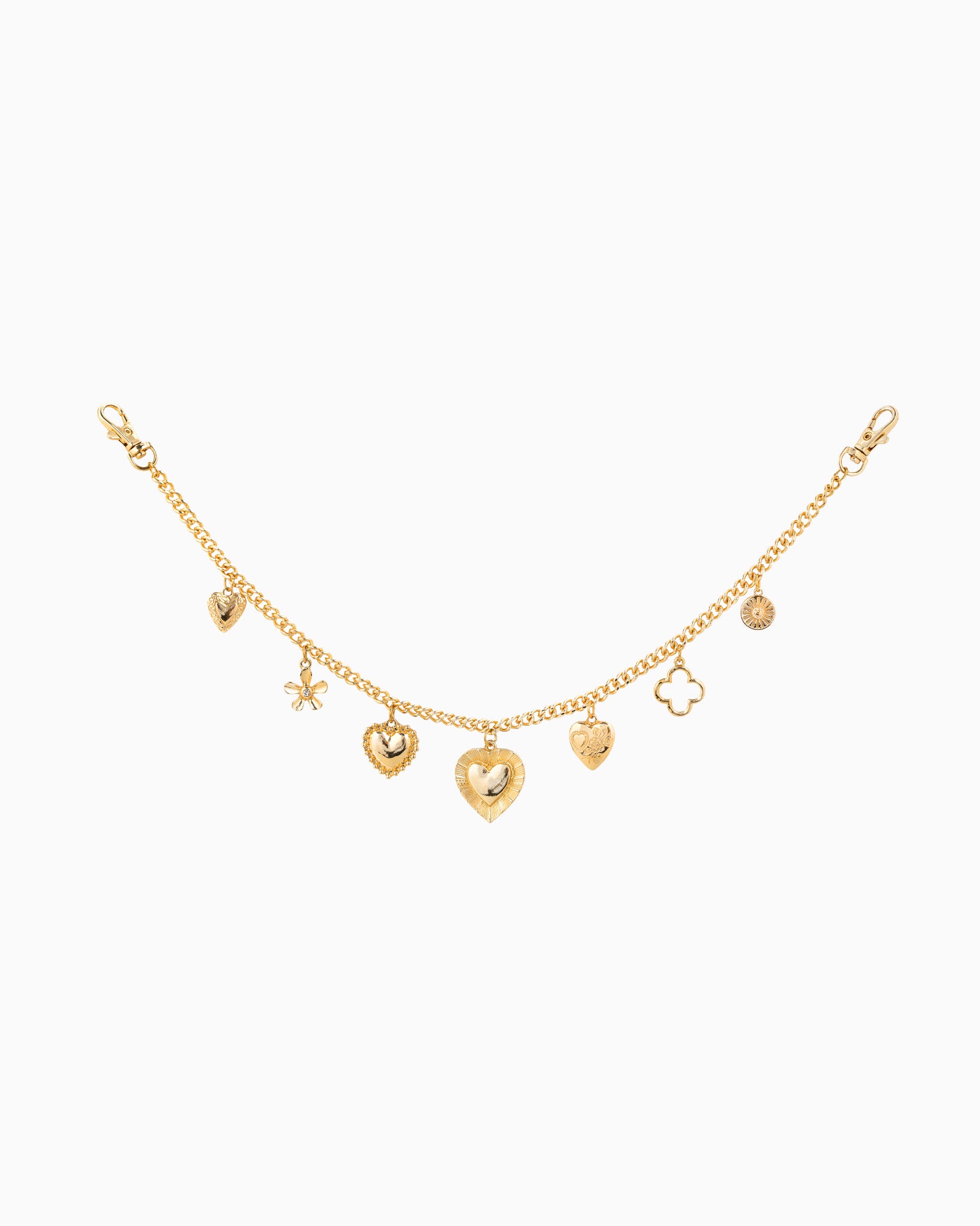 Heart Clover Chain Bag Charm